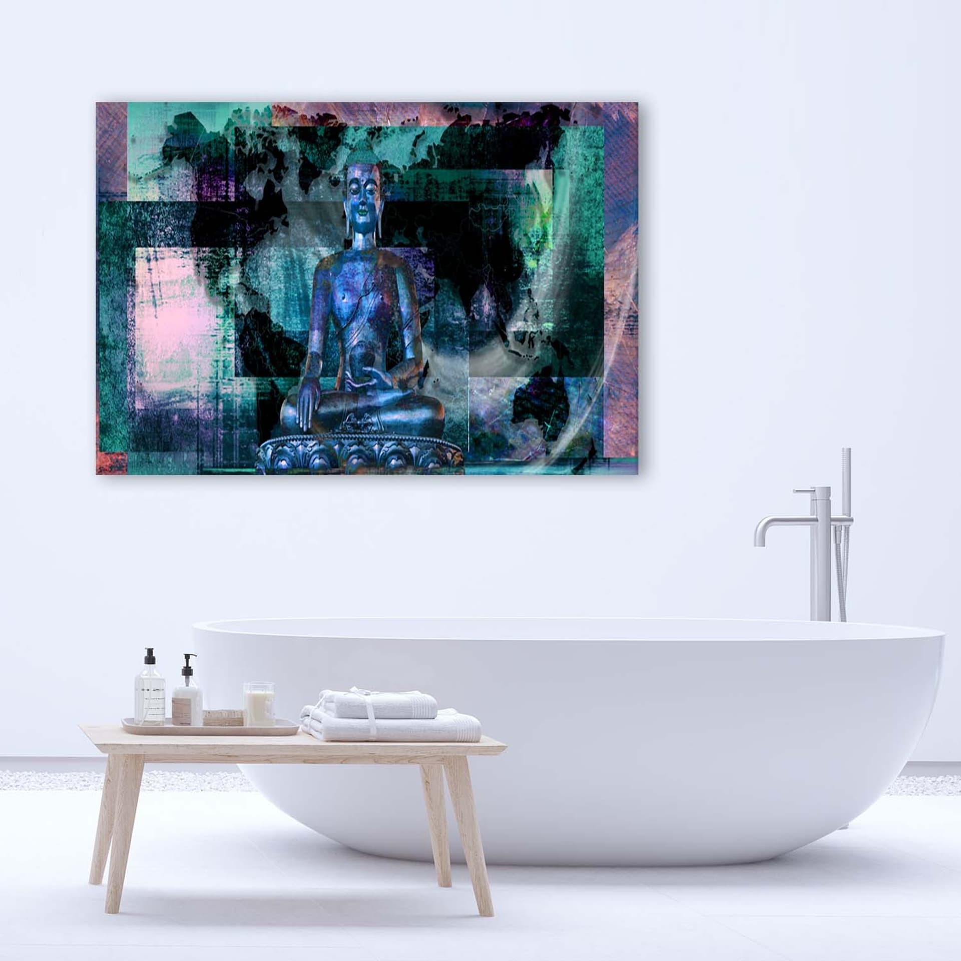 

Obraz Deco Panel, Budda i abstrakcyjne tło - niebieskie (Rozmiar 60x40)