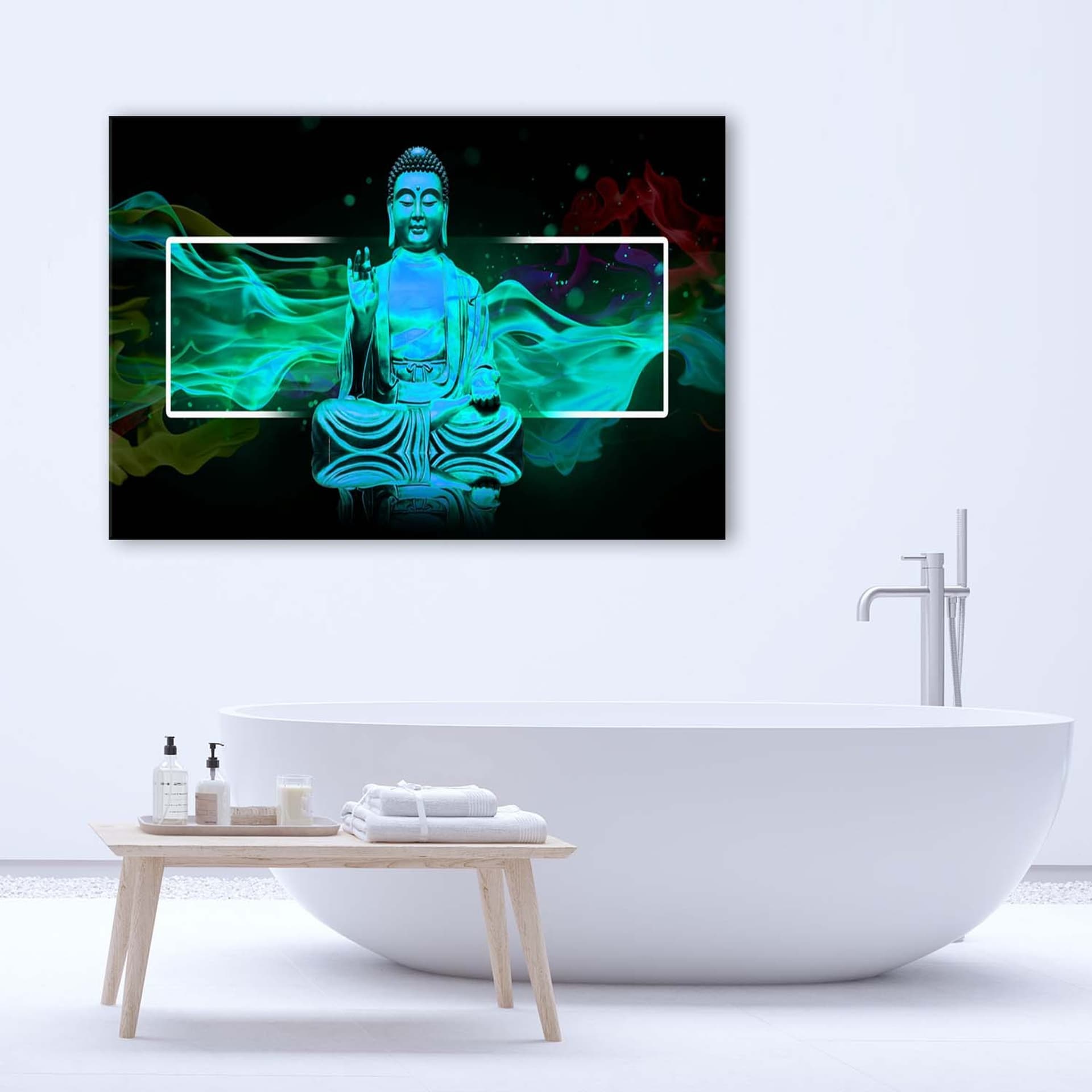 

Obraz Deco Panel, Figura medytującego Buddy - niebieski (Rozmiar 60x40)