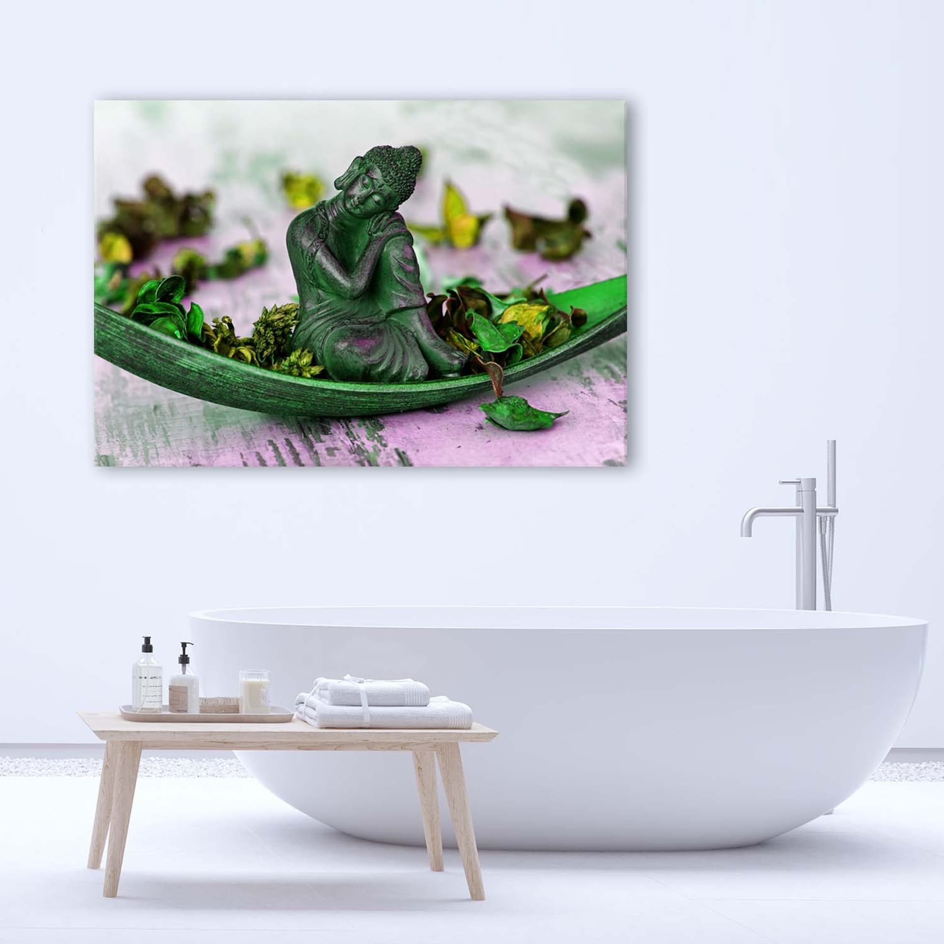 

Obraz Deco Panel, Figurka Buddy i płatki (Rozmiar 120x80)