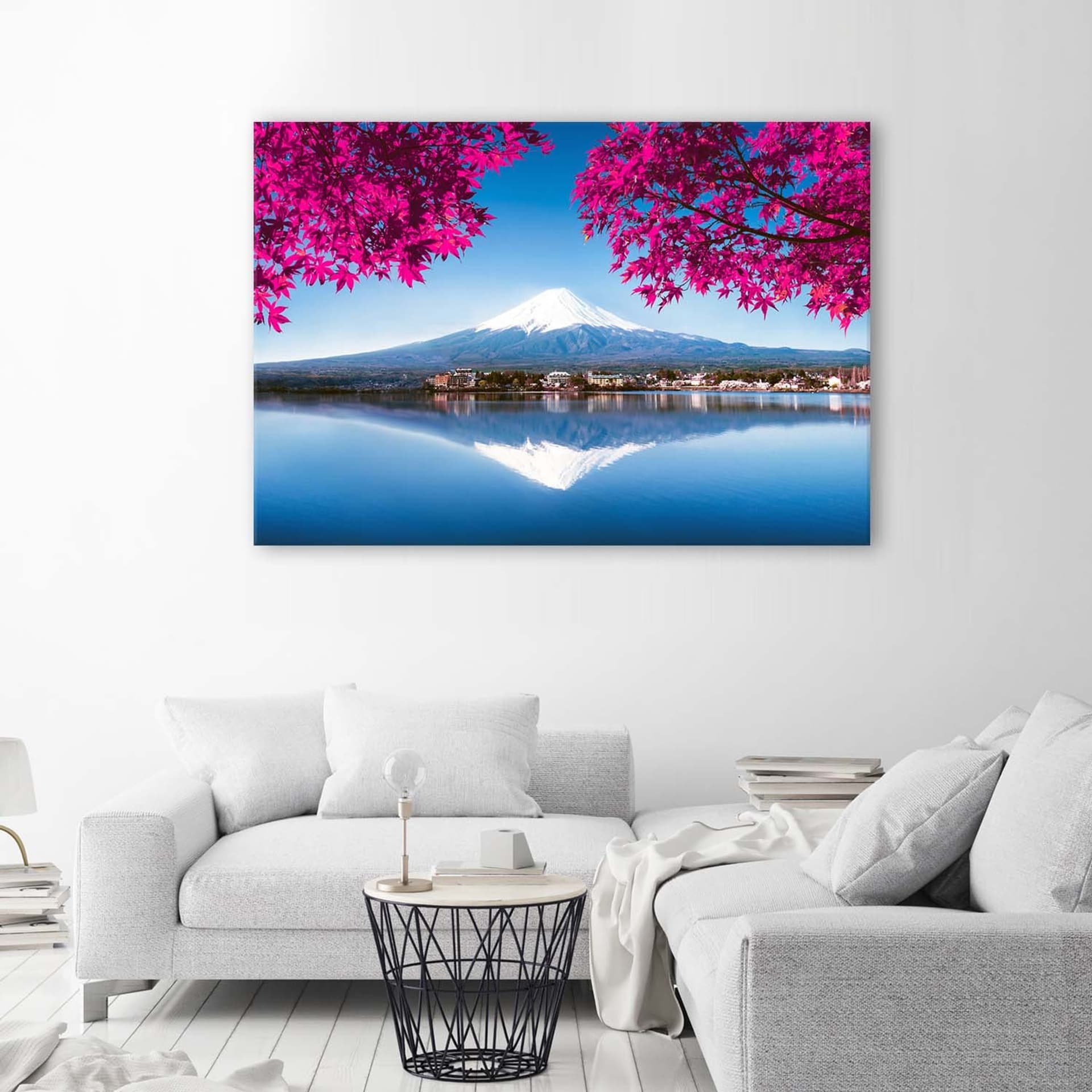 

Obraz Deco Panel, Góra Fuji jezioro i różowe liście (Rozmiar 90x60)