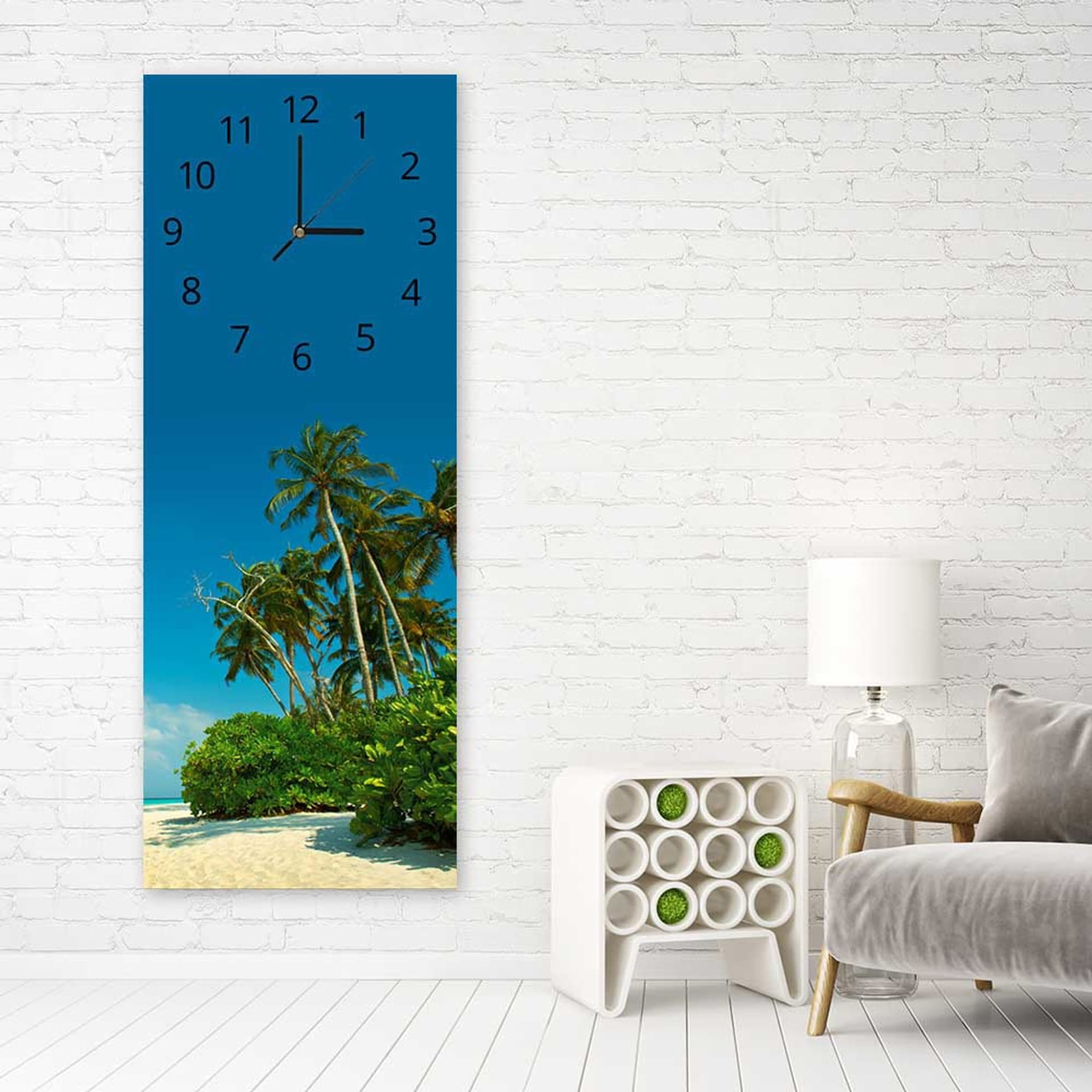 

Obraz z zegarem, Tropikalna plaża (Rozmiar 25x65)