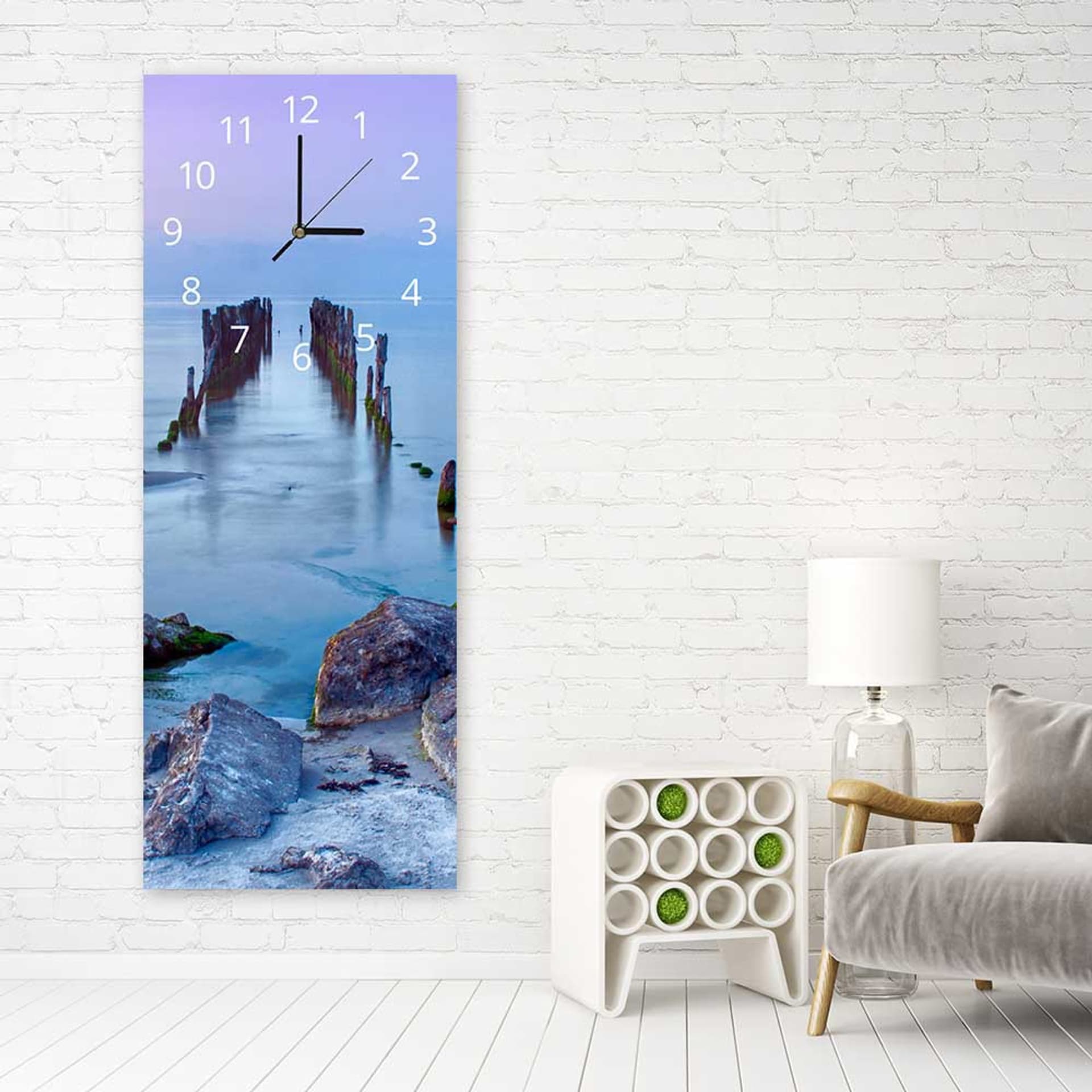 

Obraz z zegarem, Zapomniany pomost (Rozmiar 30x90)