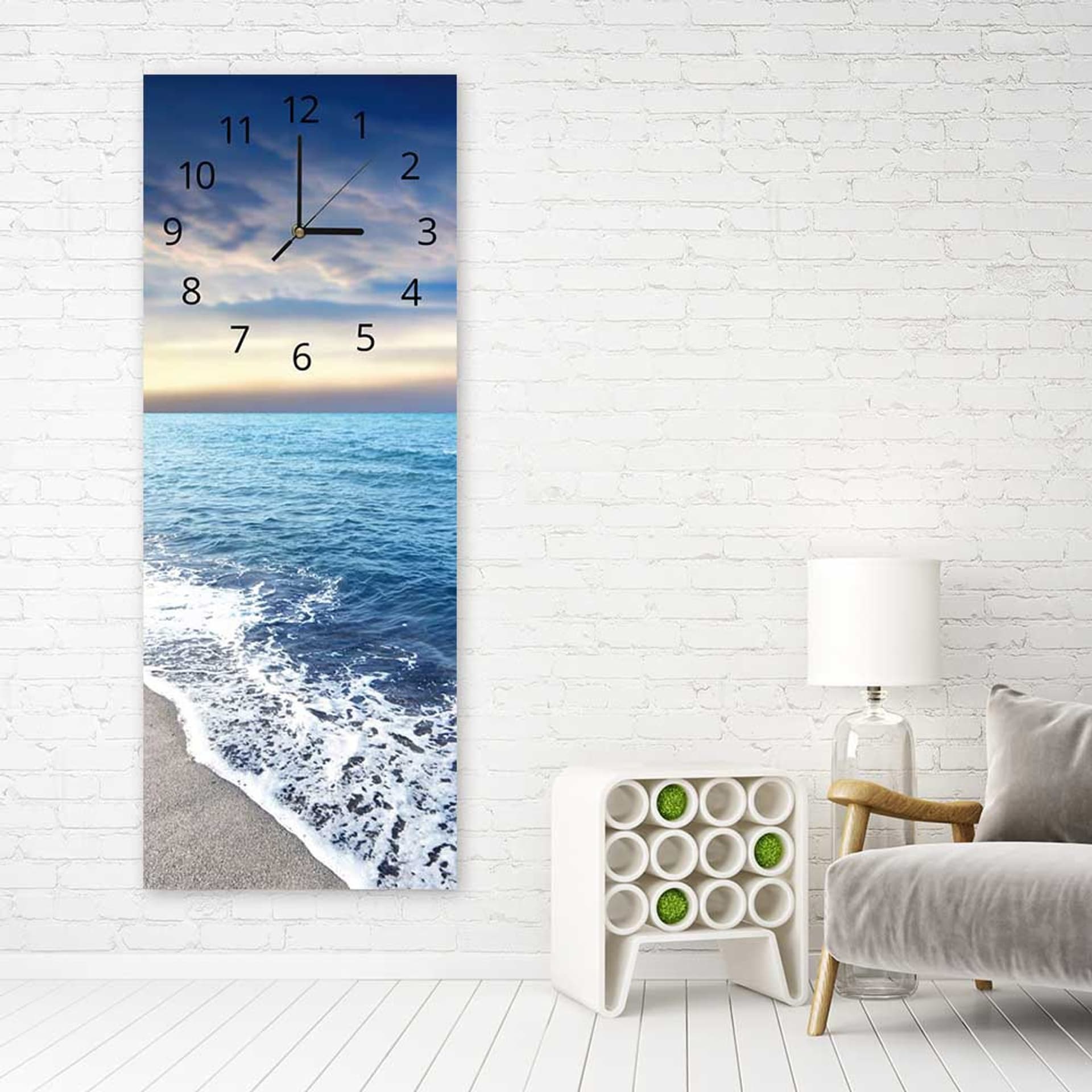 

Obraz z zegarem, Morski brzeg (Rozmiar 25x65)