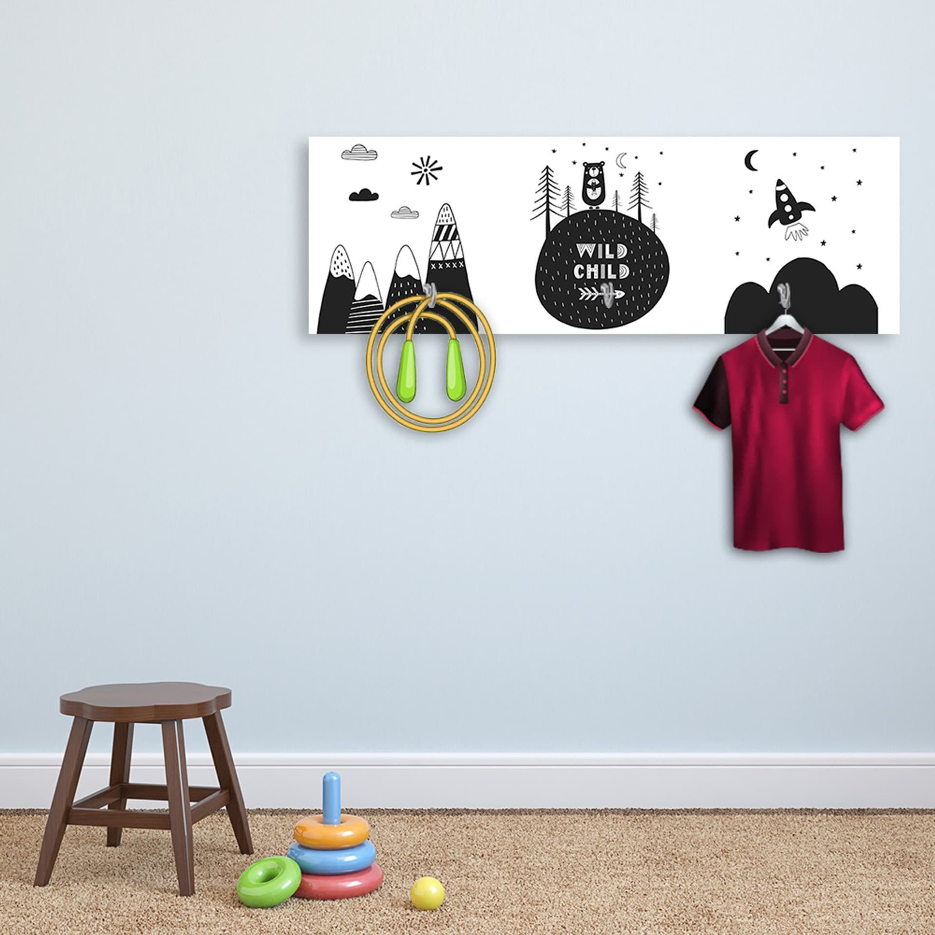 

Wieszak, Wild child (Rozmiar 90x30)