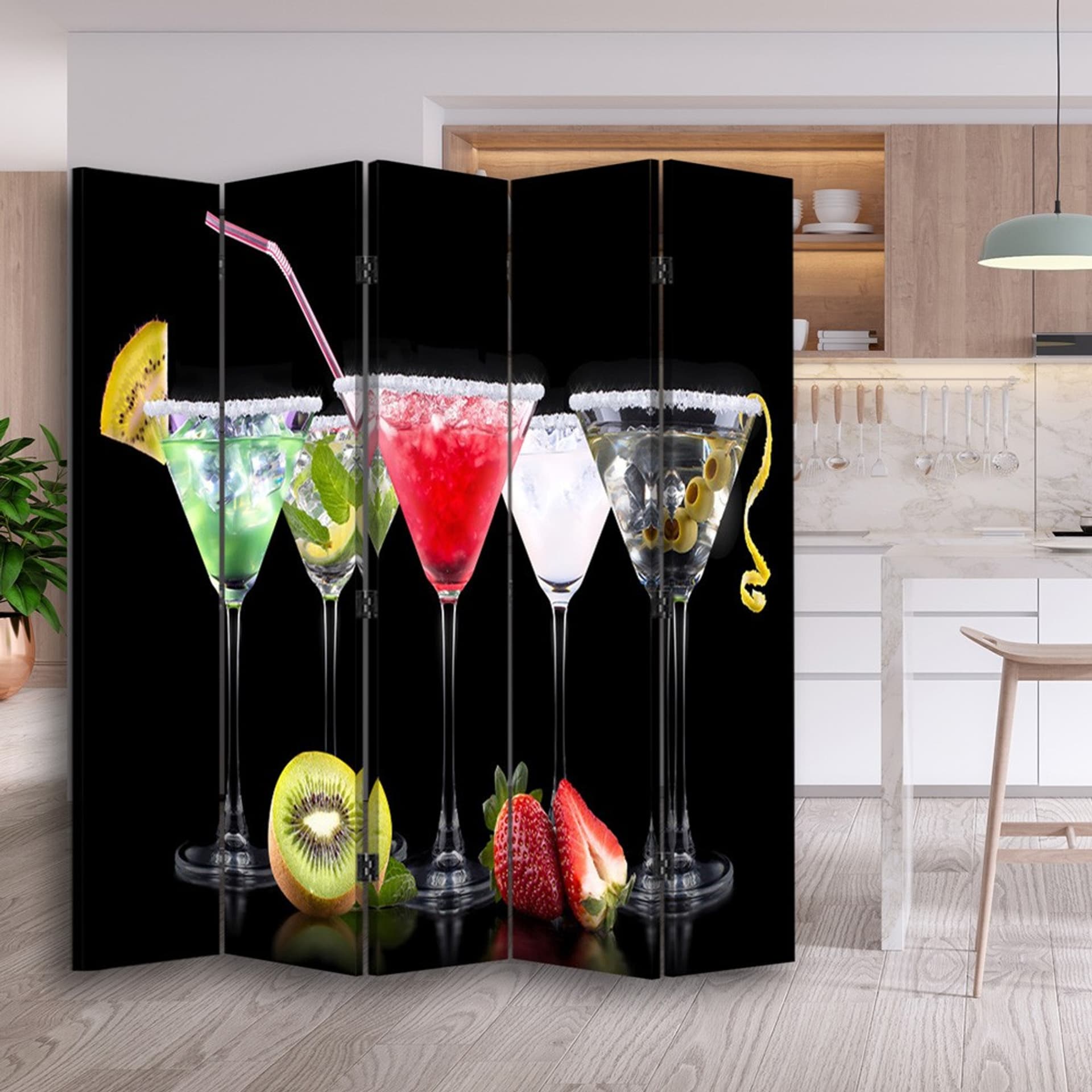 

Parawan dwustronny, Drinki i owoce (Rozmiar 180x170)