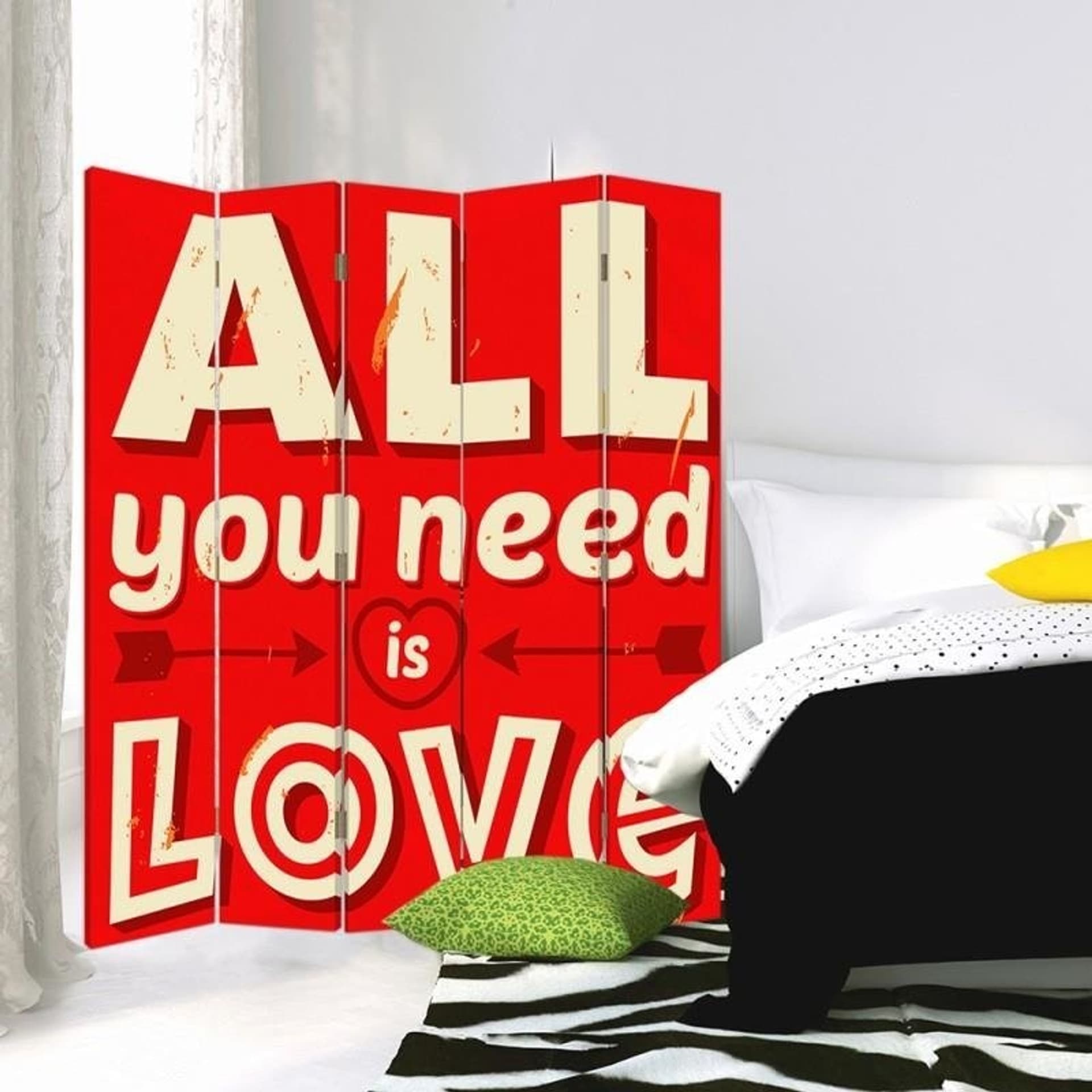 

Parawan dwustronny, All you need is love (Rozmiar 180x170)