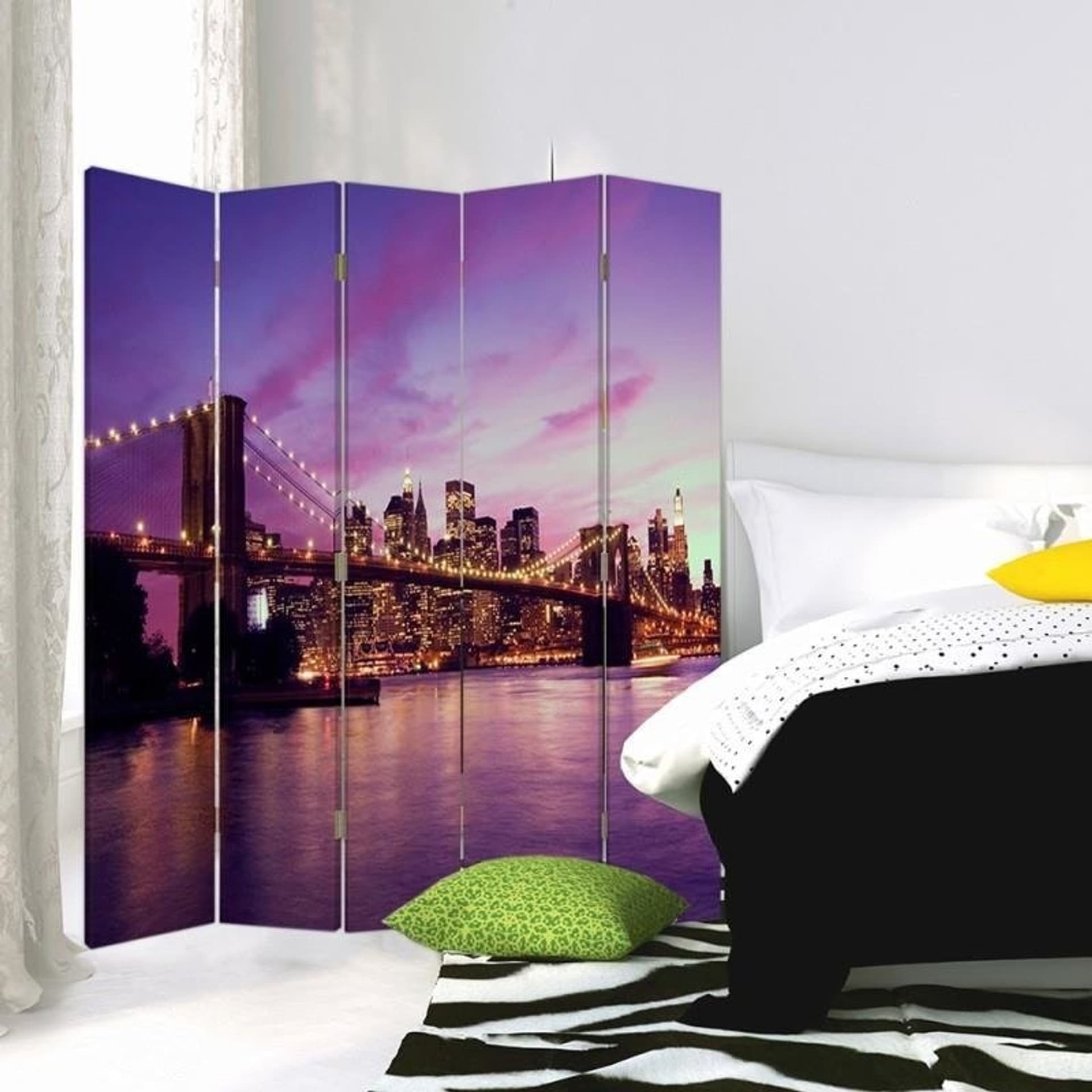 

Parawan dwustronny, Manhattan zatopiony we fiolecie (Rozmiar 180x170)