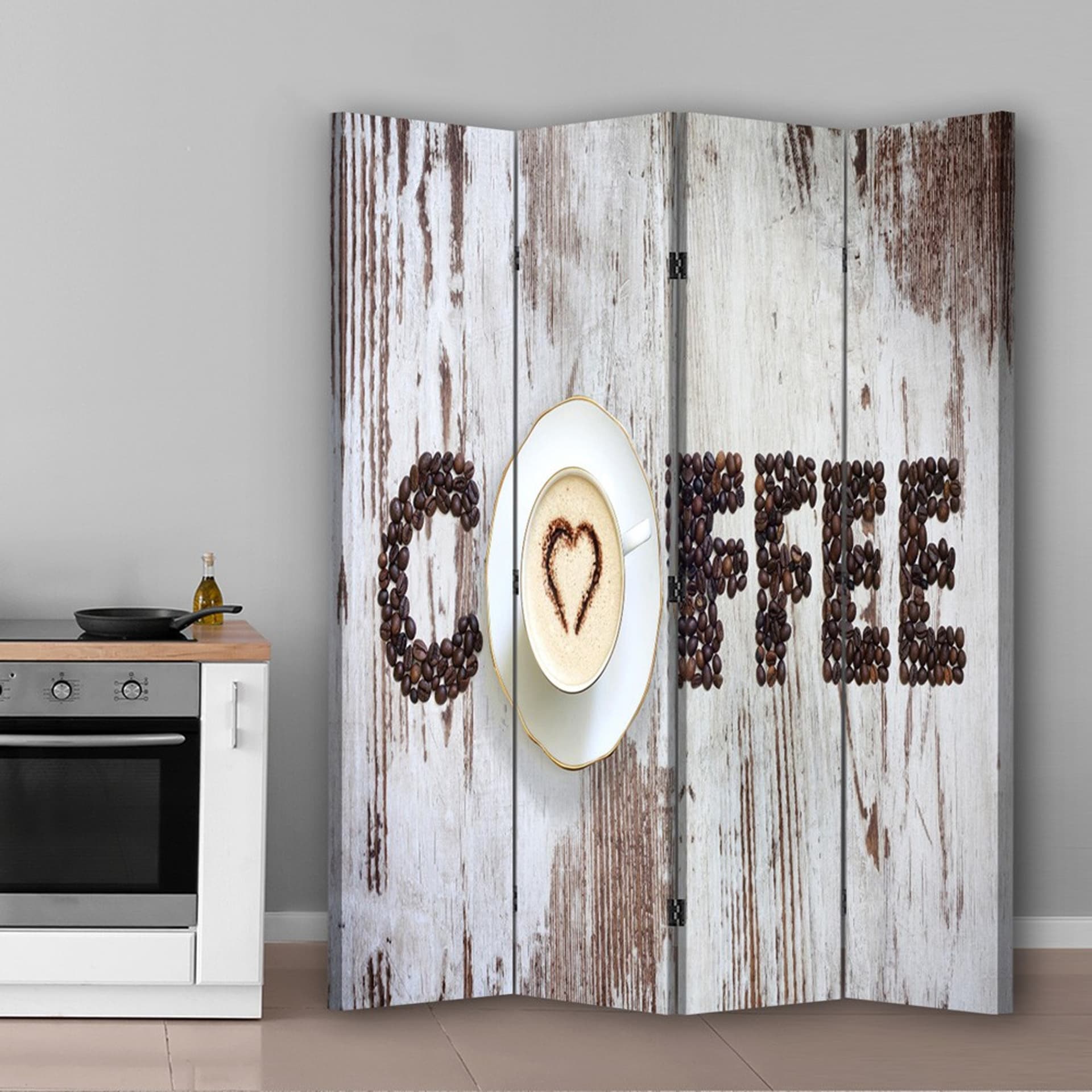 

Parawan dwustronny, Napis Coffee z ziarenek kawy (Rozmiar 145x170)