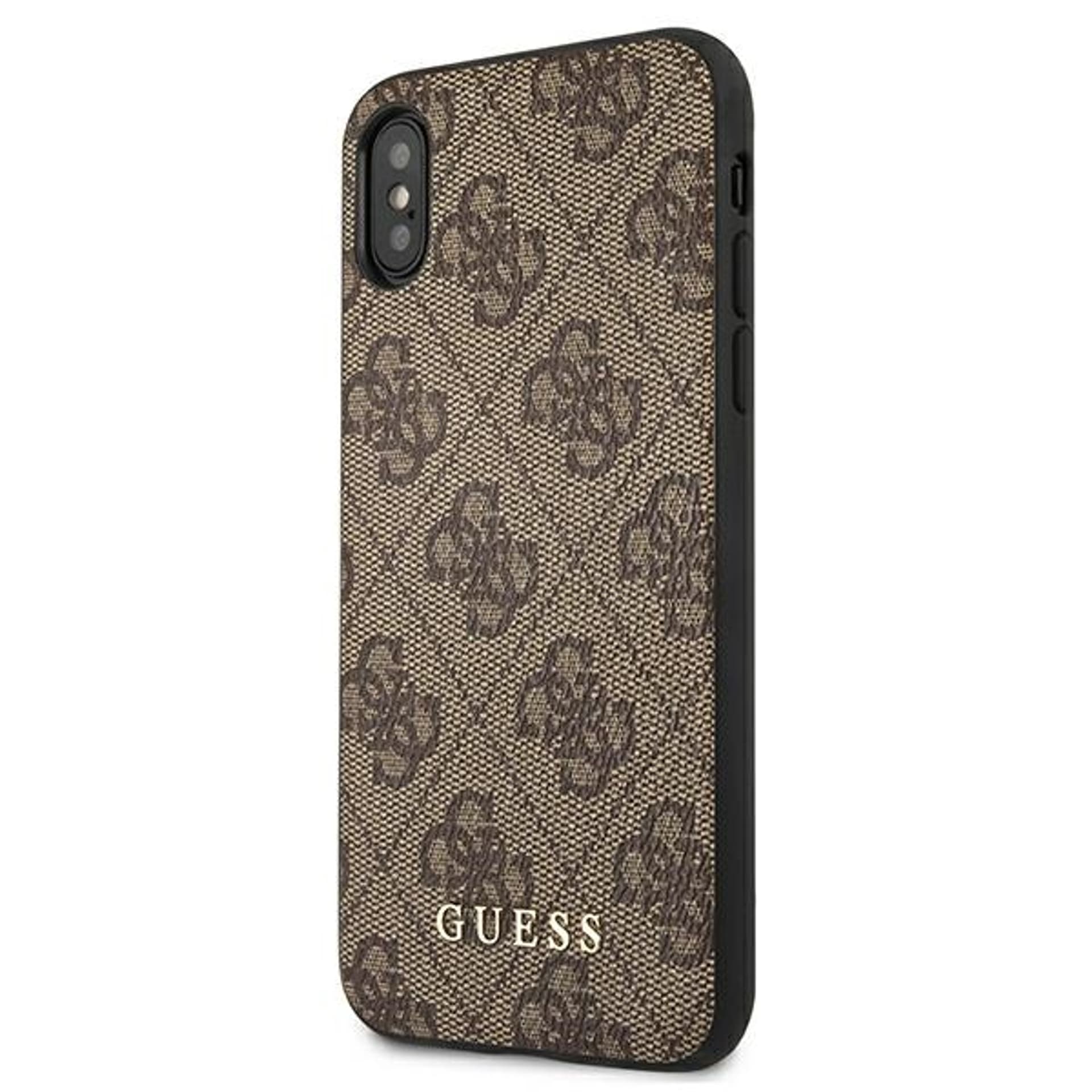 

Guess GUHCI65G4GFBR iPhone Xs Max brązowy/brown hard case 4G Metal Gold Logo