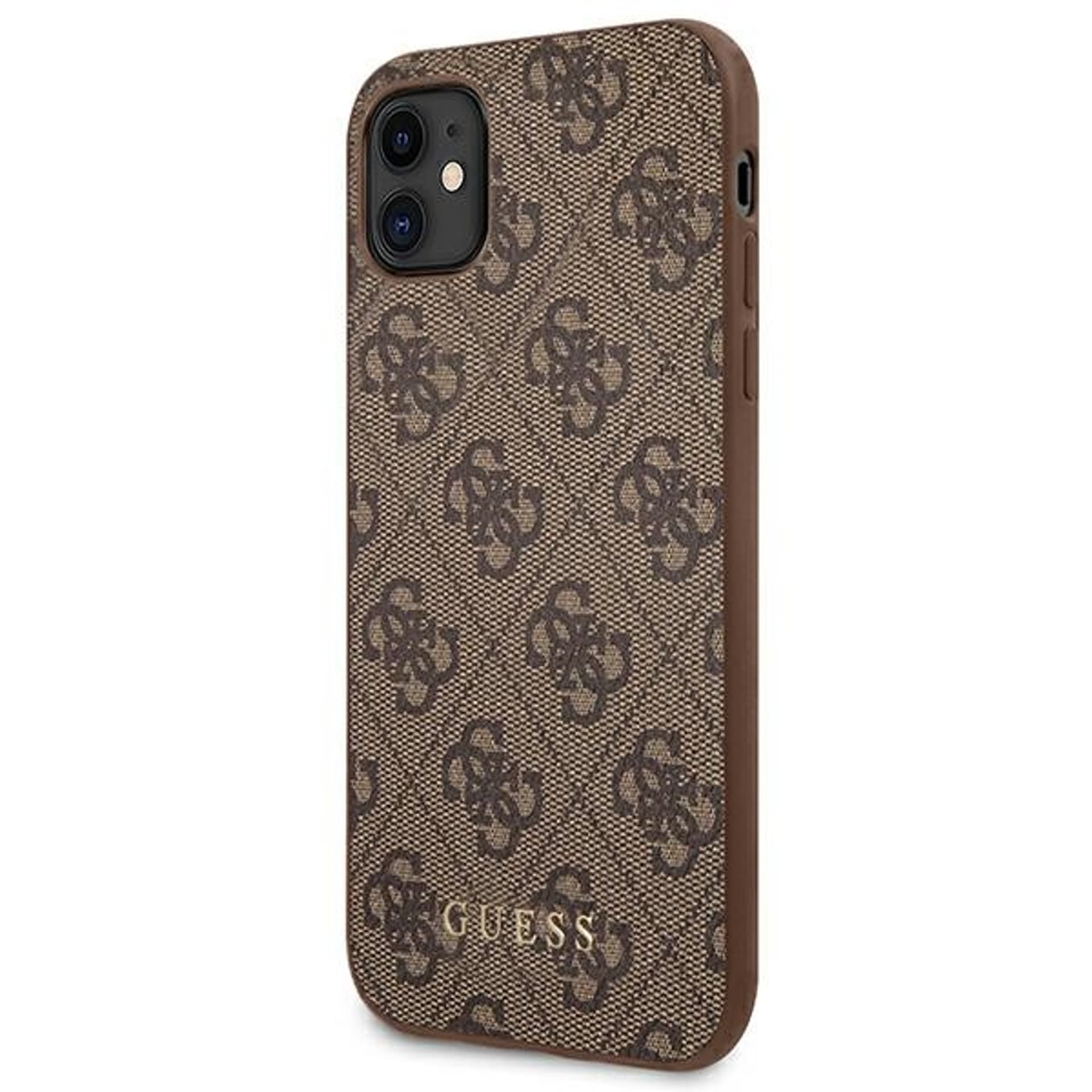 

Guess GUHCN61G4GFBR iPhone 11 6,1" brązowy/brown hard case 4G Metal Gold Logo
