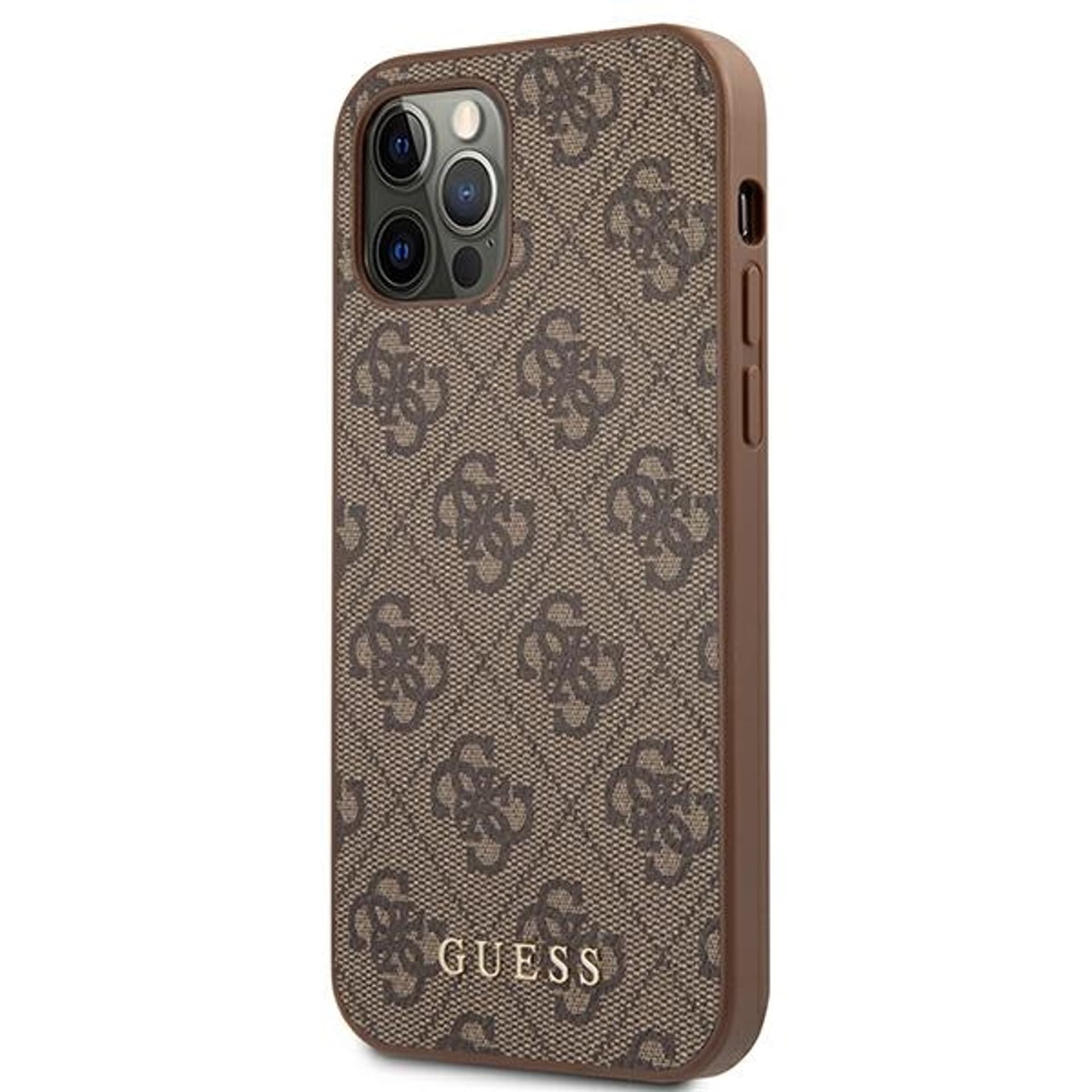 

Guess GUHCP12LG4GFBR iPhone 12 Pro Max 6,7" brązowy/brown hard case 4G Metal Gold Logo