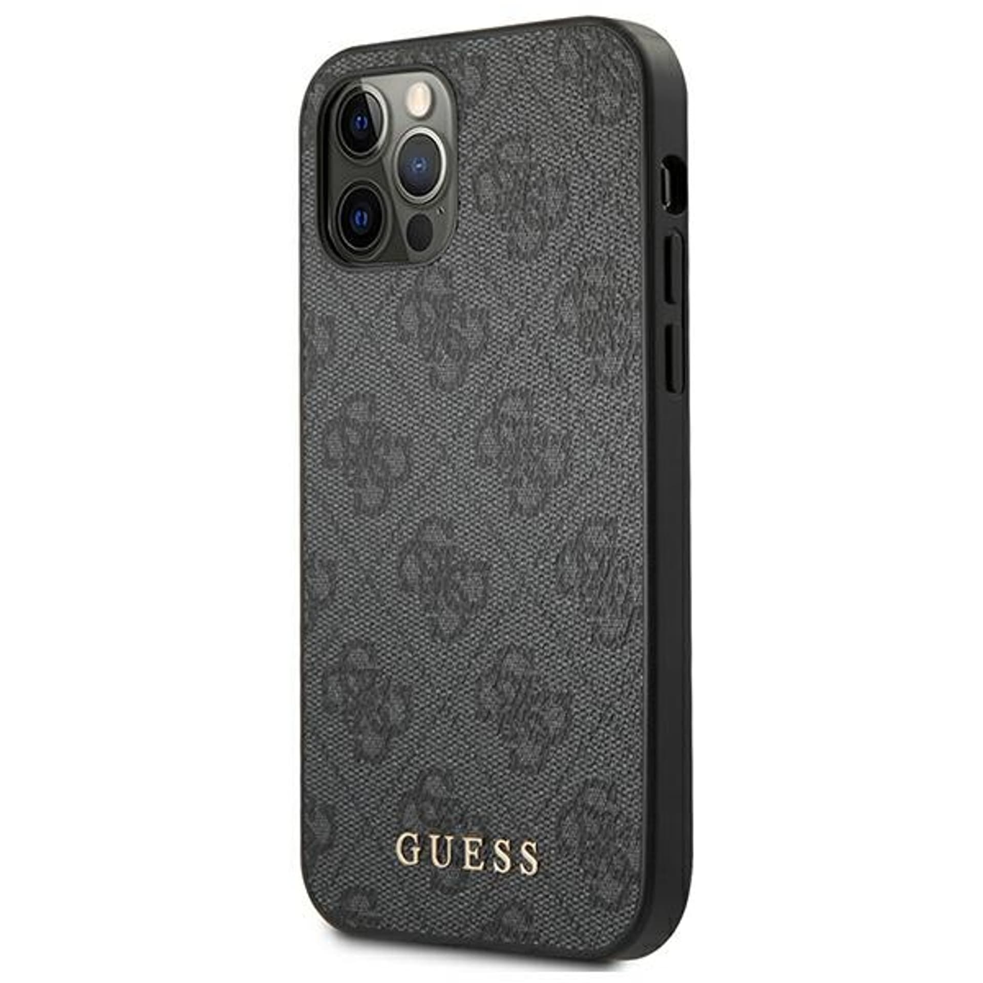 

Guess GUHCP12LG4GFGR iPhone 12 Pro Max 6,7" szary/grey hard case 4G Metal Gold Logo