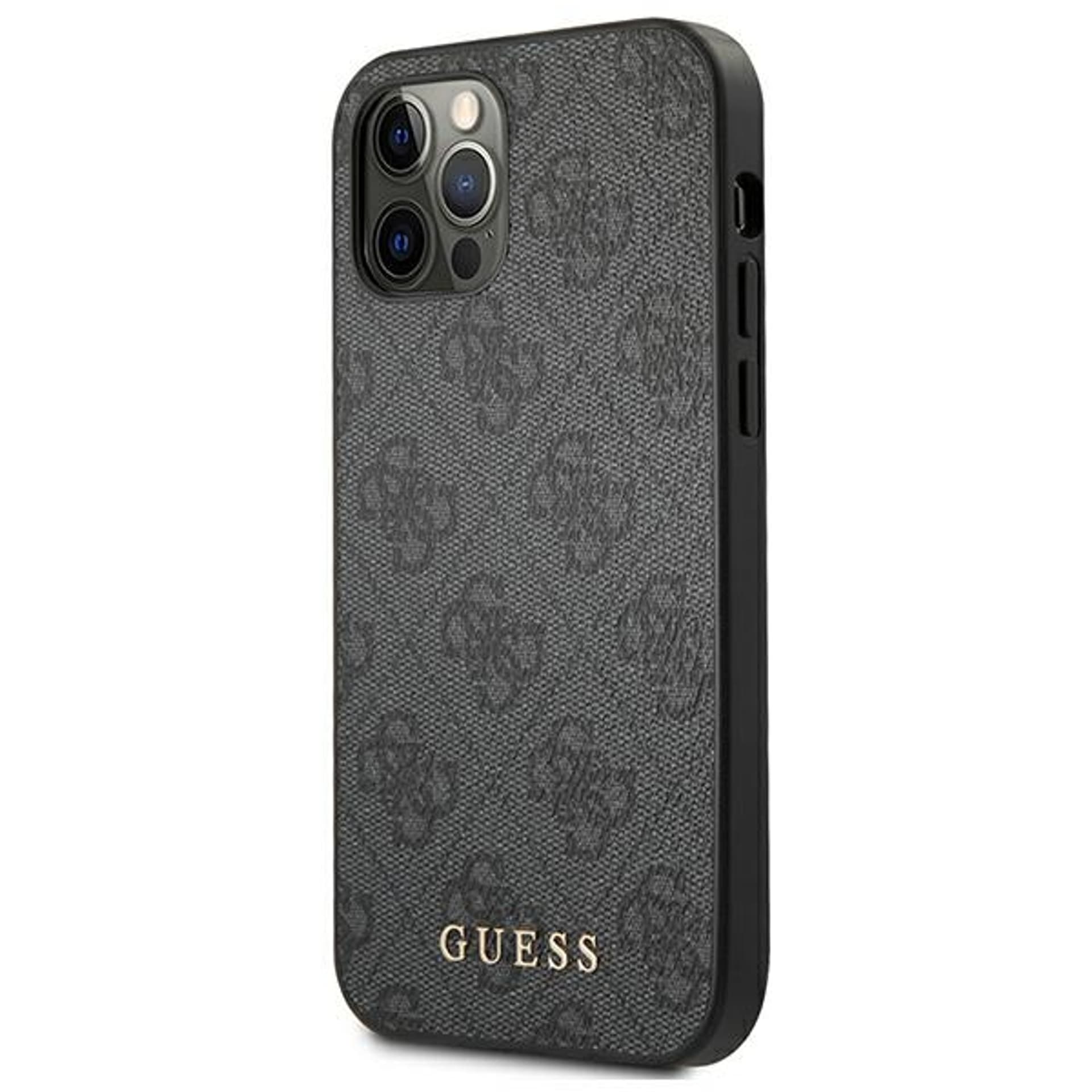 

Guess GUHCP12MG4GFGR iPhone 12 / 12 Pro 6,1" szary/grey hard case 4G Metal Gold Logo