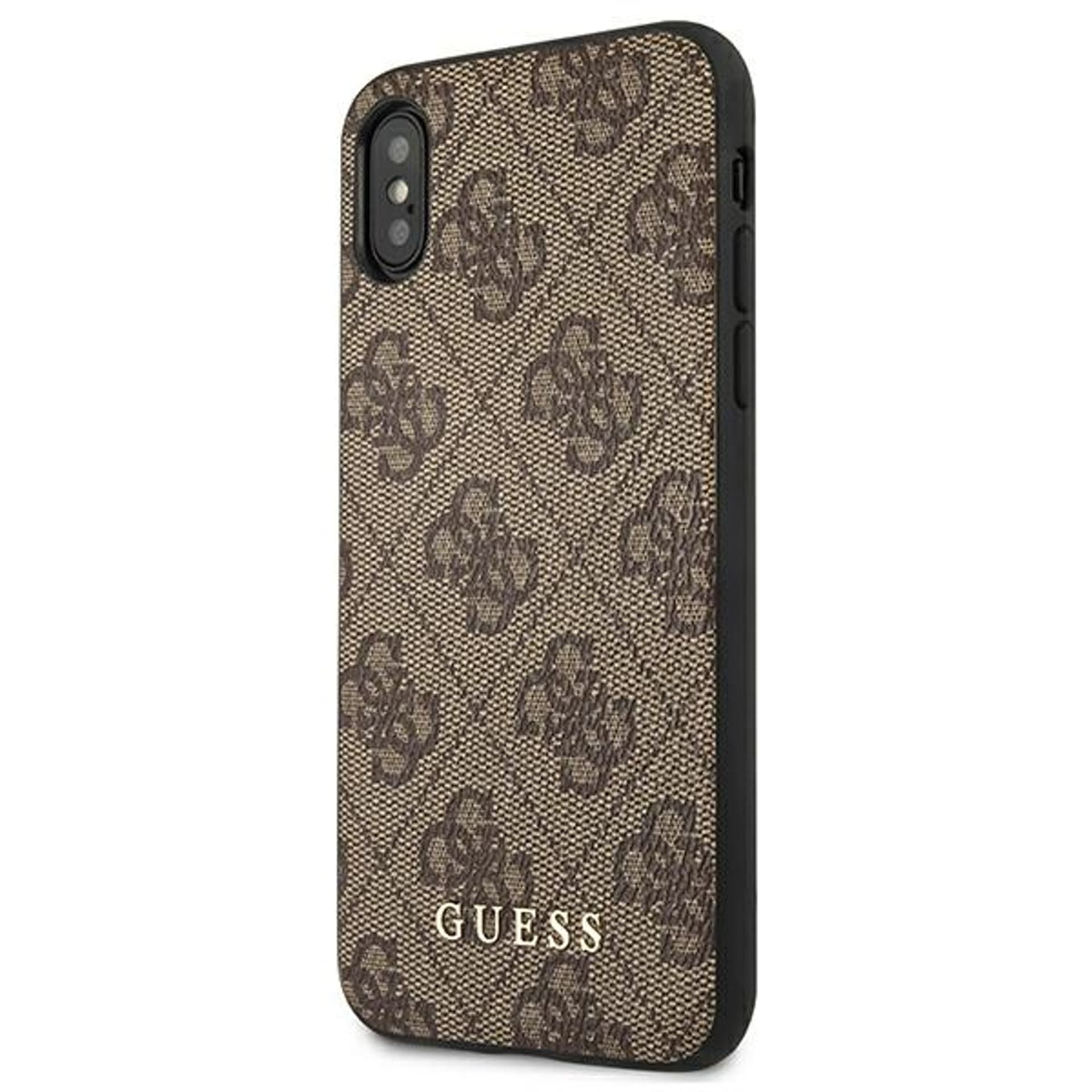 

Guess GUHCPXG4GFBR iPhone X/Xs brązowy/brown hard case 4G Metal Gold Logo