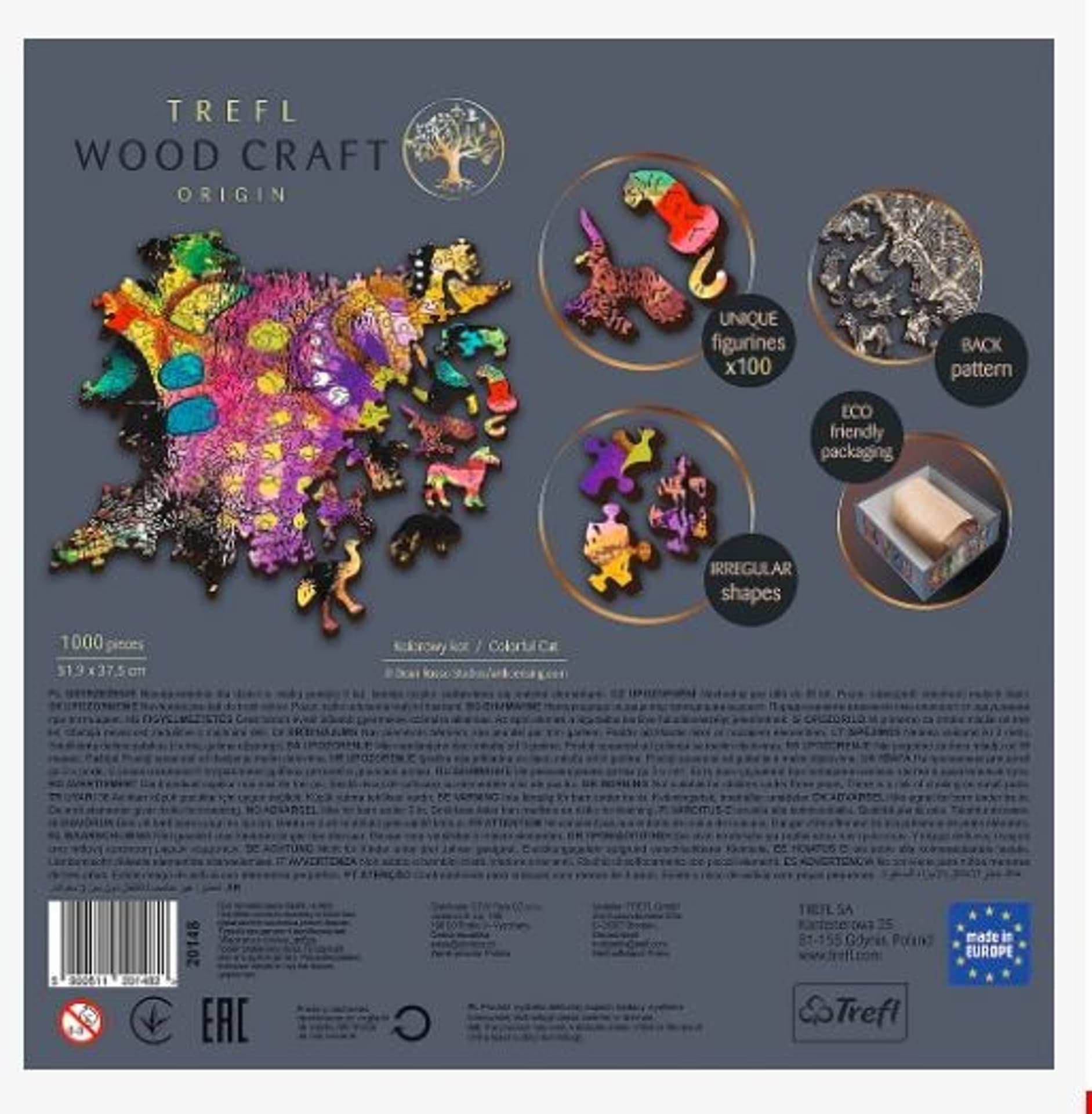

Gra puzzle drewniane 1000 elementów Kolorowy kot