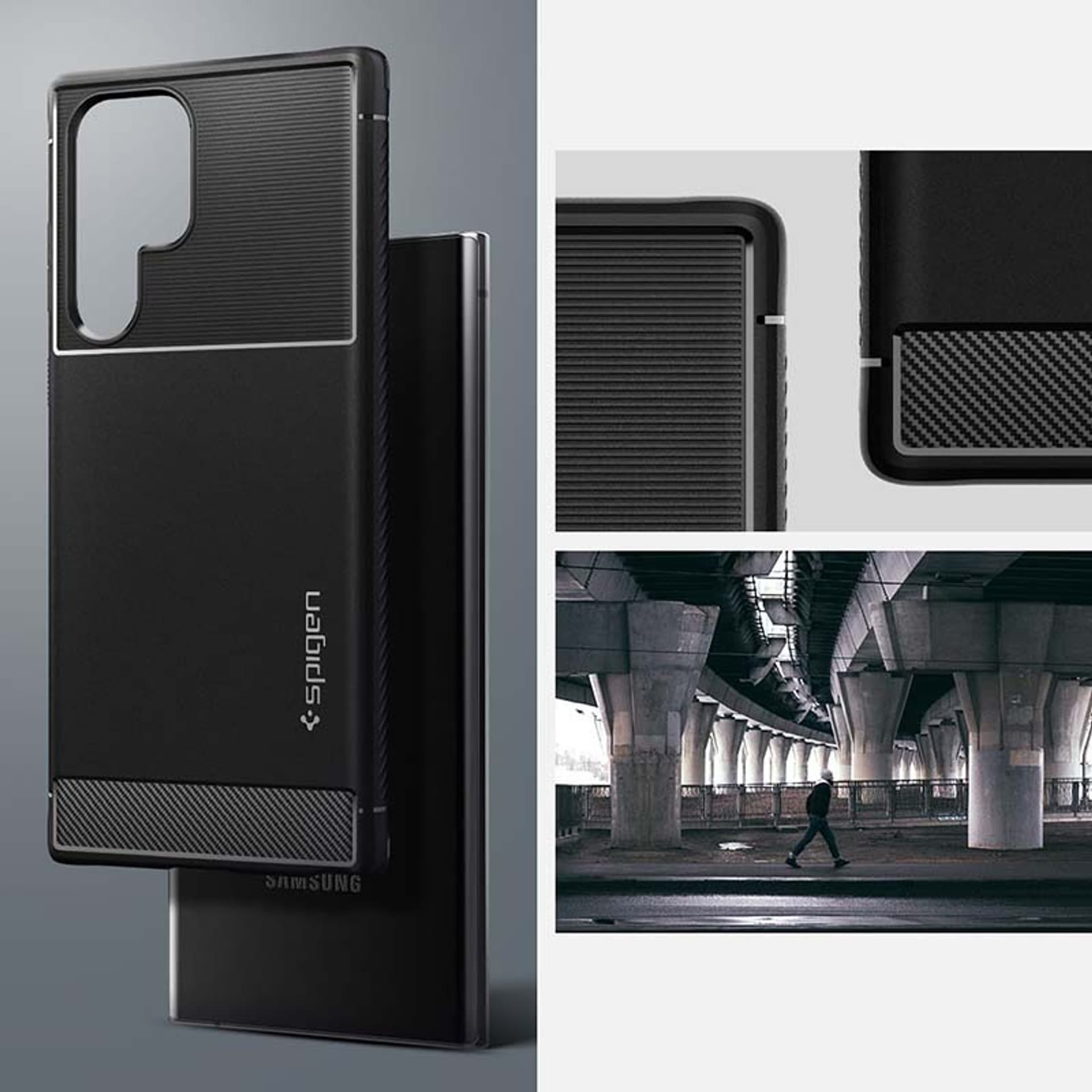 

Spigen Rugged Armor Samsung S908 S22 Ultra czarny/matte black ACS03914