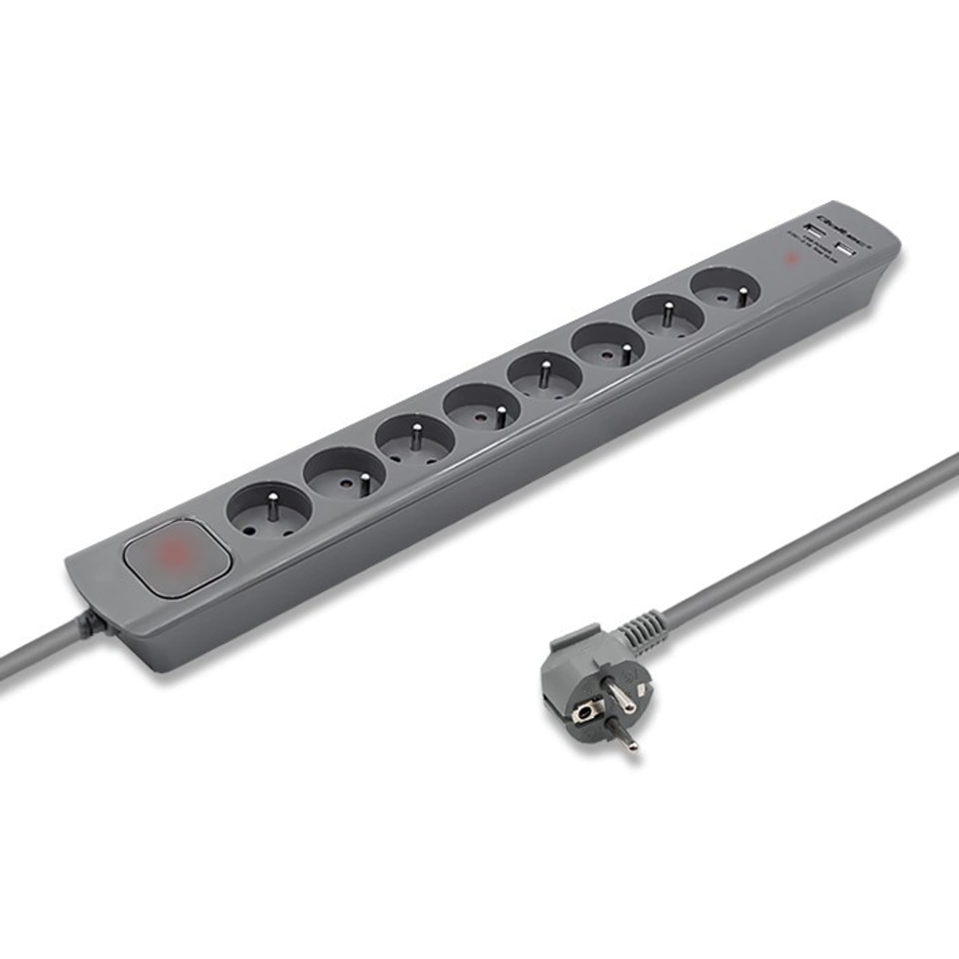 

Listwa antyprzepięciowa | 8 gniazd | 2xUSB | 1.8m | Szara
