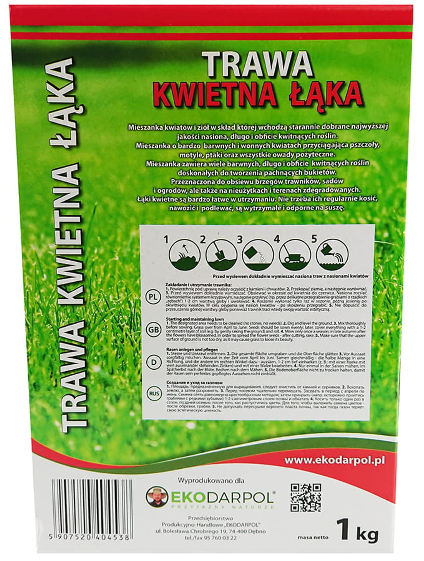 

Kwietna łąka. Mieszanka polnych kwiatów i ziół 1kg