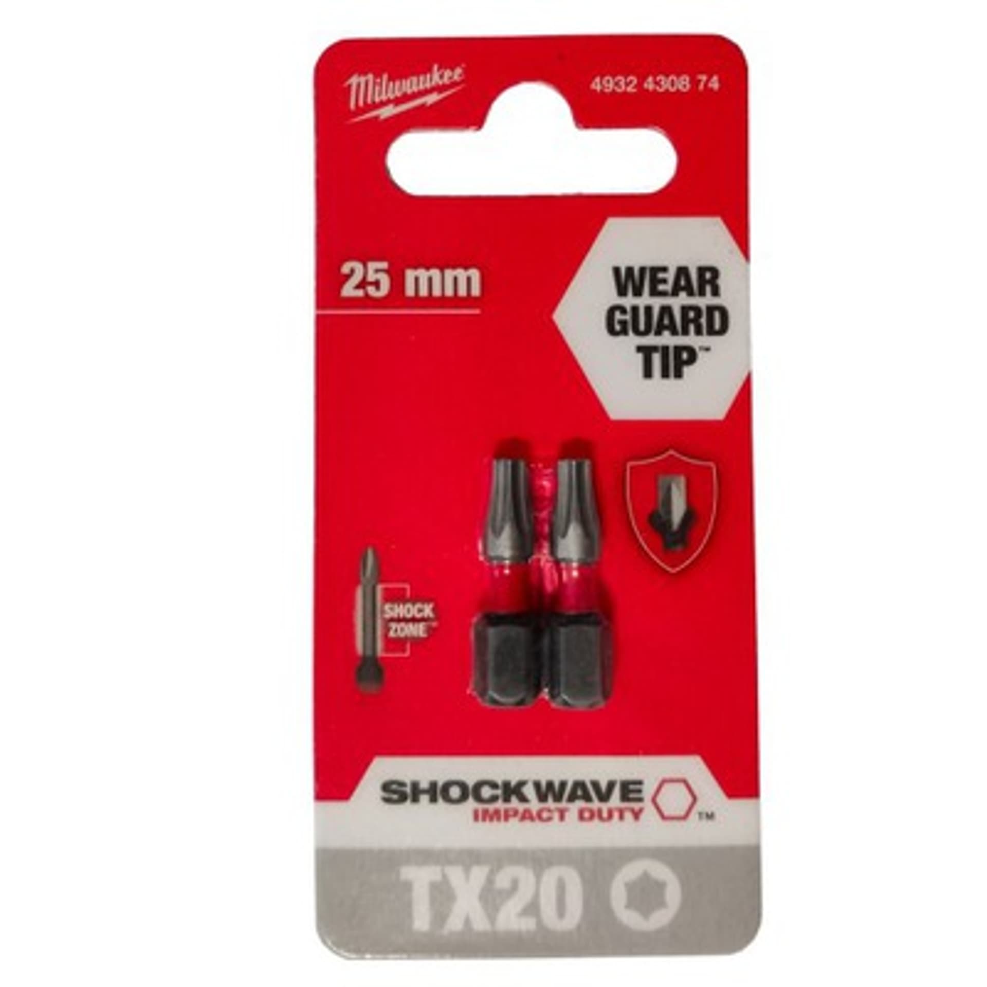 

BIT, GROT, KOŃCÓWKA TORX TX20 25MM 2 SZT.