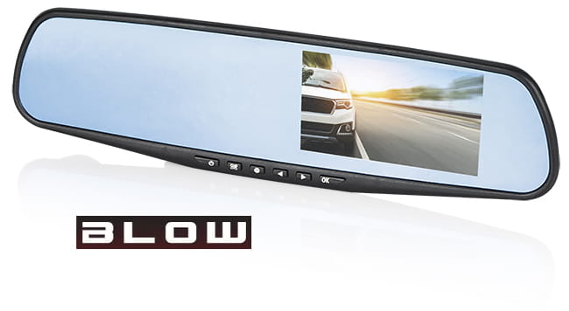 

Rejestrator samochodowy w lusterku + kam. cofania Blow
