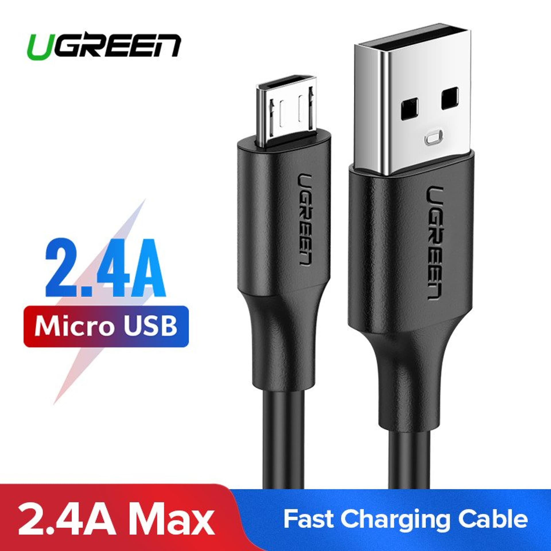 

Kabel USB do Micro USB UGREEN QC 3.0 2.4A 1.5m (biały)