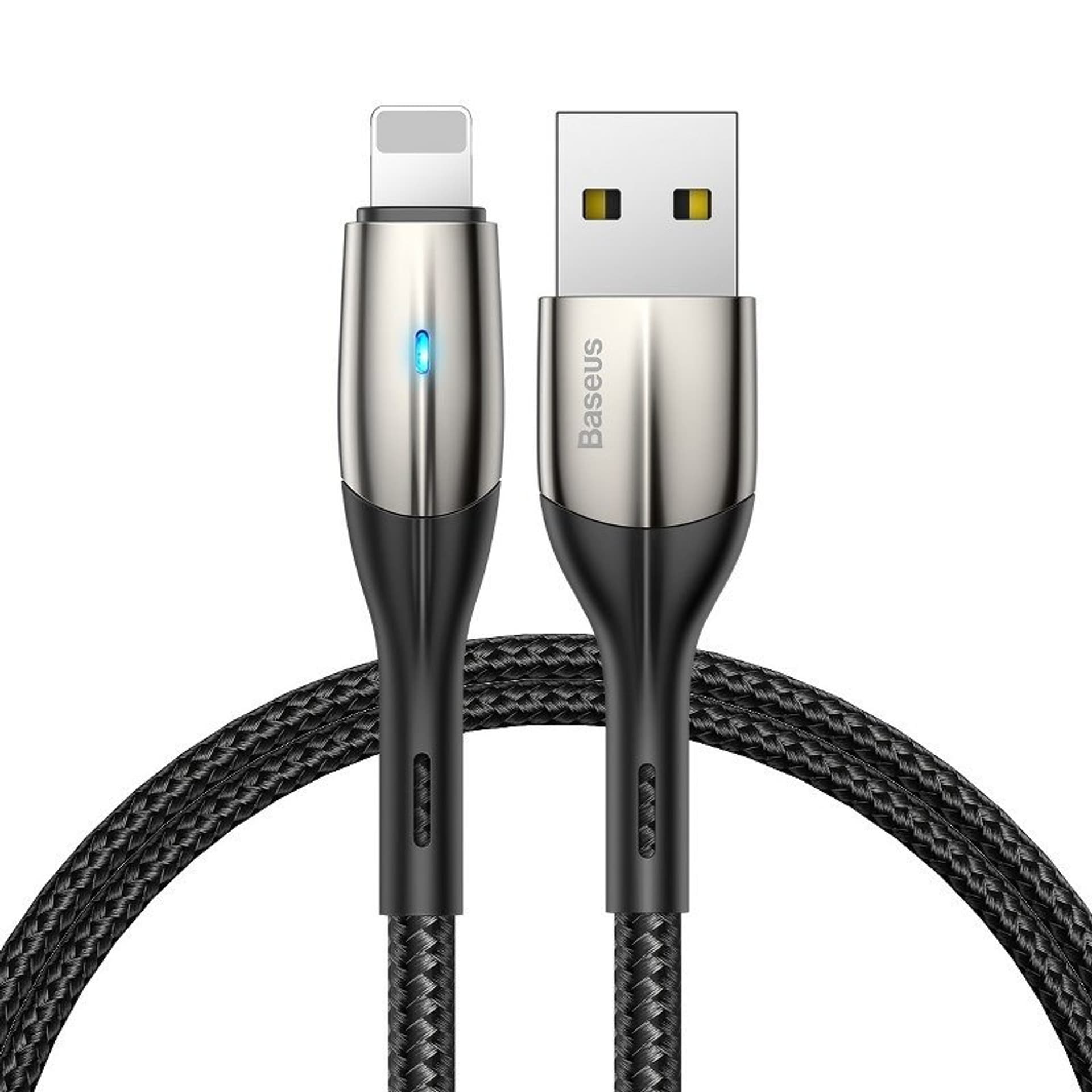 

Kabel Lightning z diodą LED Baseus Horizontal 1m 2.4A (czarny)