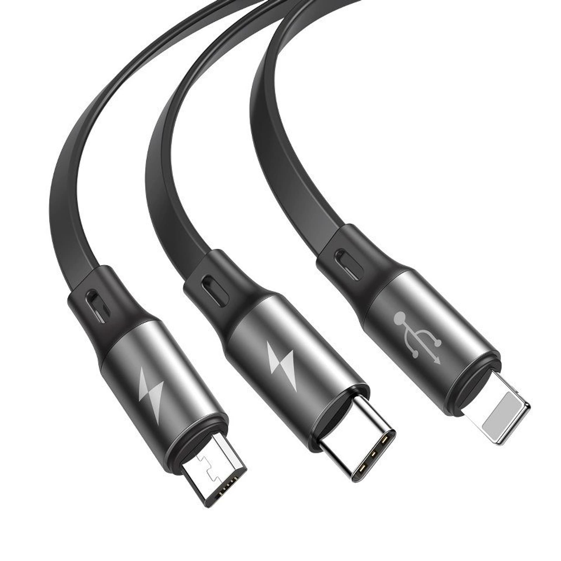 

Kabel USB Baseus Fabric 3w1 USB-C / Lightning / Micro 3,5A 1,2m (szary)