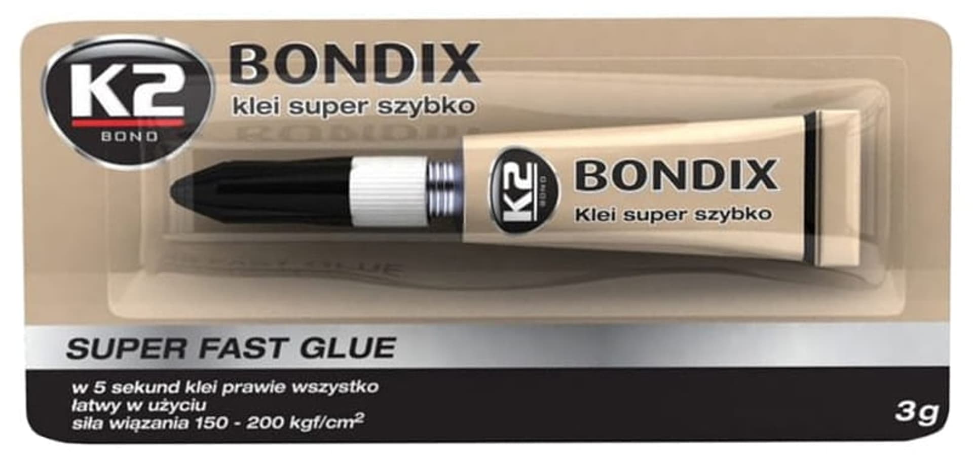 

Klej szybkoschnący K2 Bondix 3g uniwersalny
