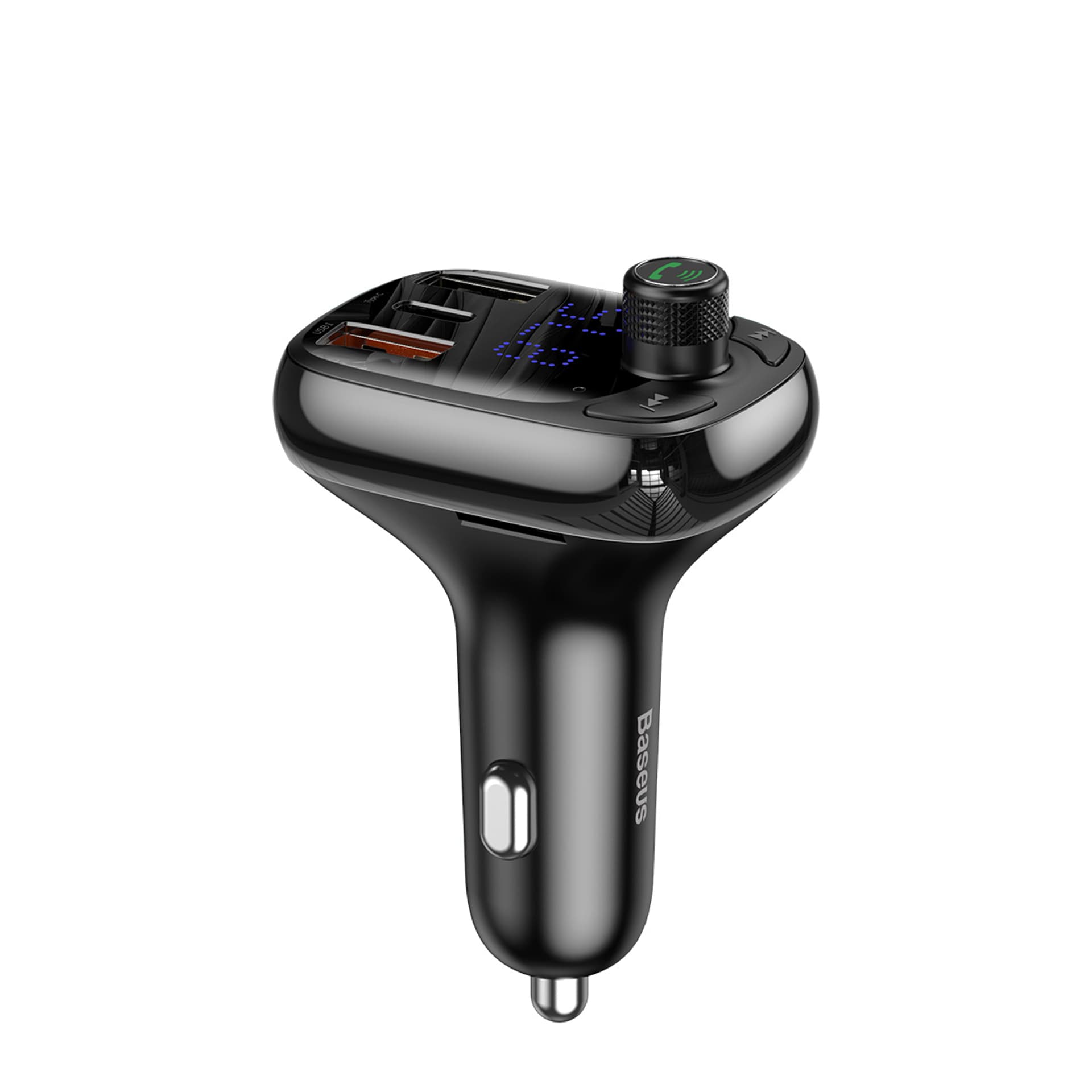 

Transmiter FM Baseus T typed Bluetooth 5.0, 2xUSB, USB-C, PD, QC 3.0, microSD