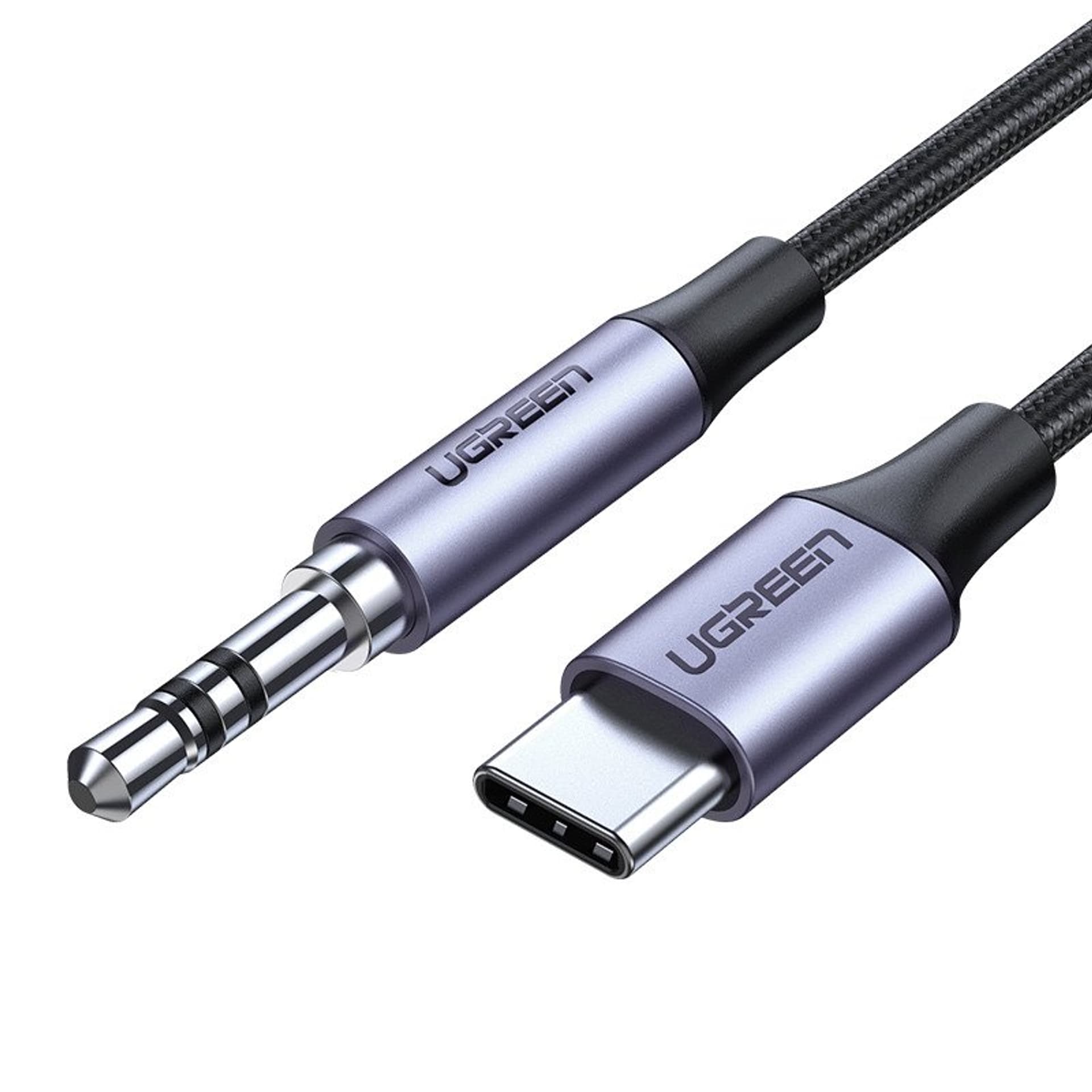 

Kabel mini jack 3,5mm AUX do USB-C UGREEN AV143, 1m (szary)