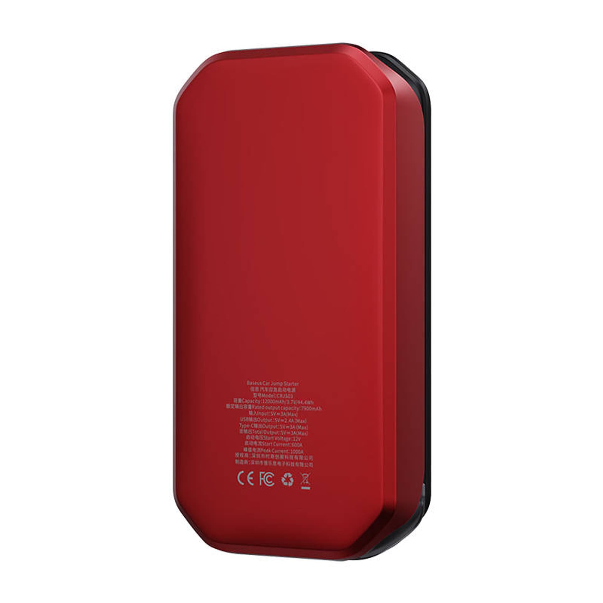 

Powerbank / Rozrusznik Baseus Super Energy Car Jump Starter, 12000mAh, 1000A, USB (czerwony)