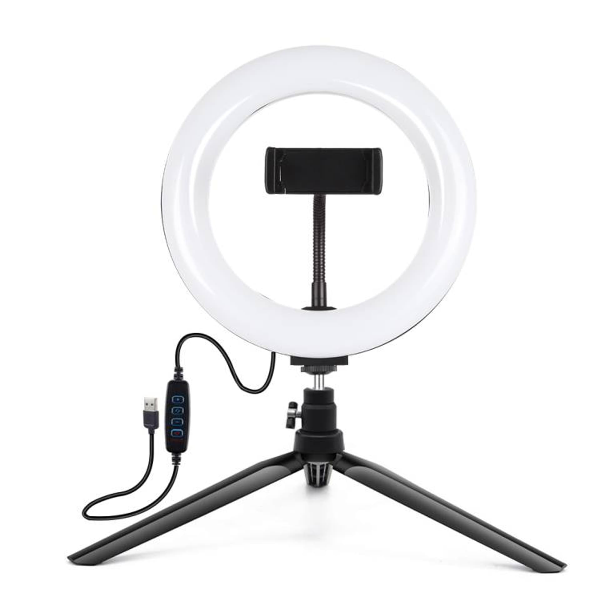 

Lampa pierścieniowa / statyw LED Puluz 20cm z uchwytem na telefon PKT3073B