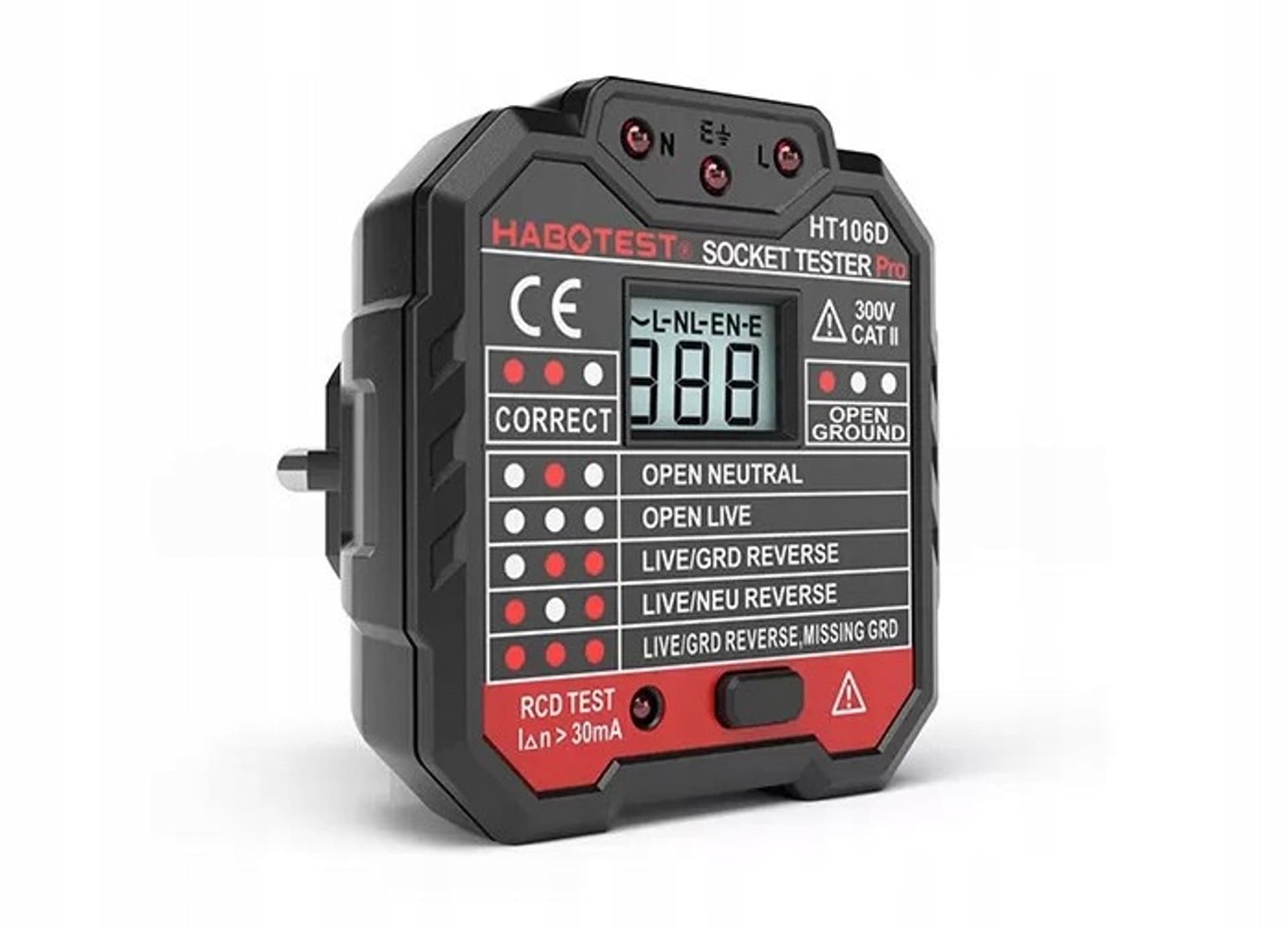 

Tester gniazd z wyświetlaczem cyfrowym Habotest HT106D