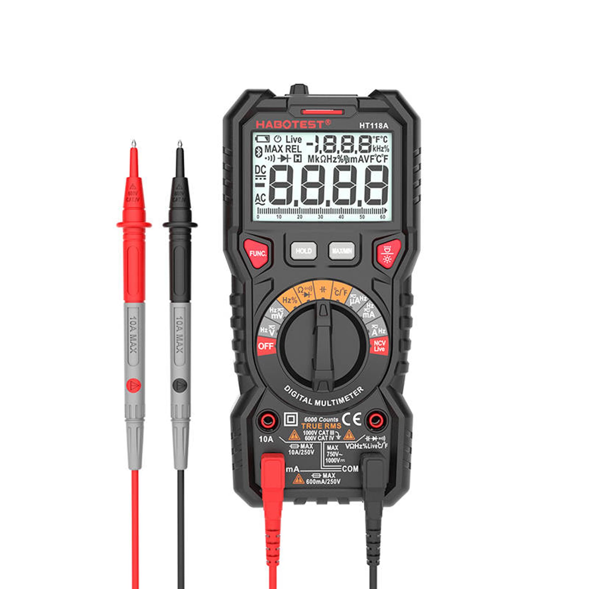 

Multimetr cyfrowy z latarką Habotest HT118A, True RMS, NCV