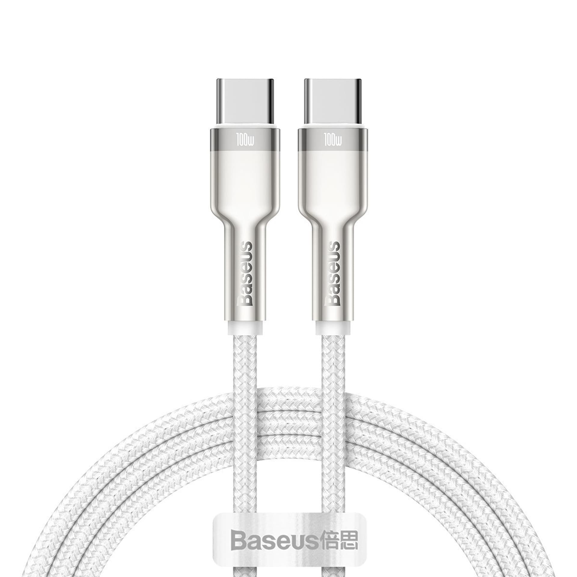 

Kabel USB-C do USB-C Baseus Cafule, 100W, 1m (biały)