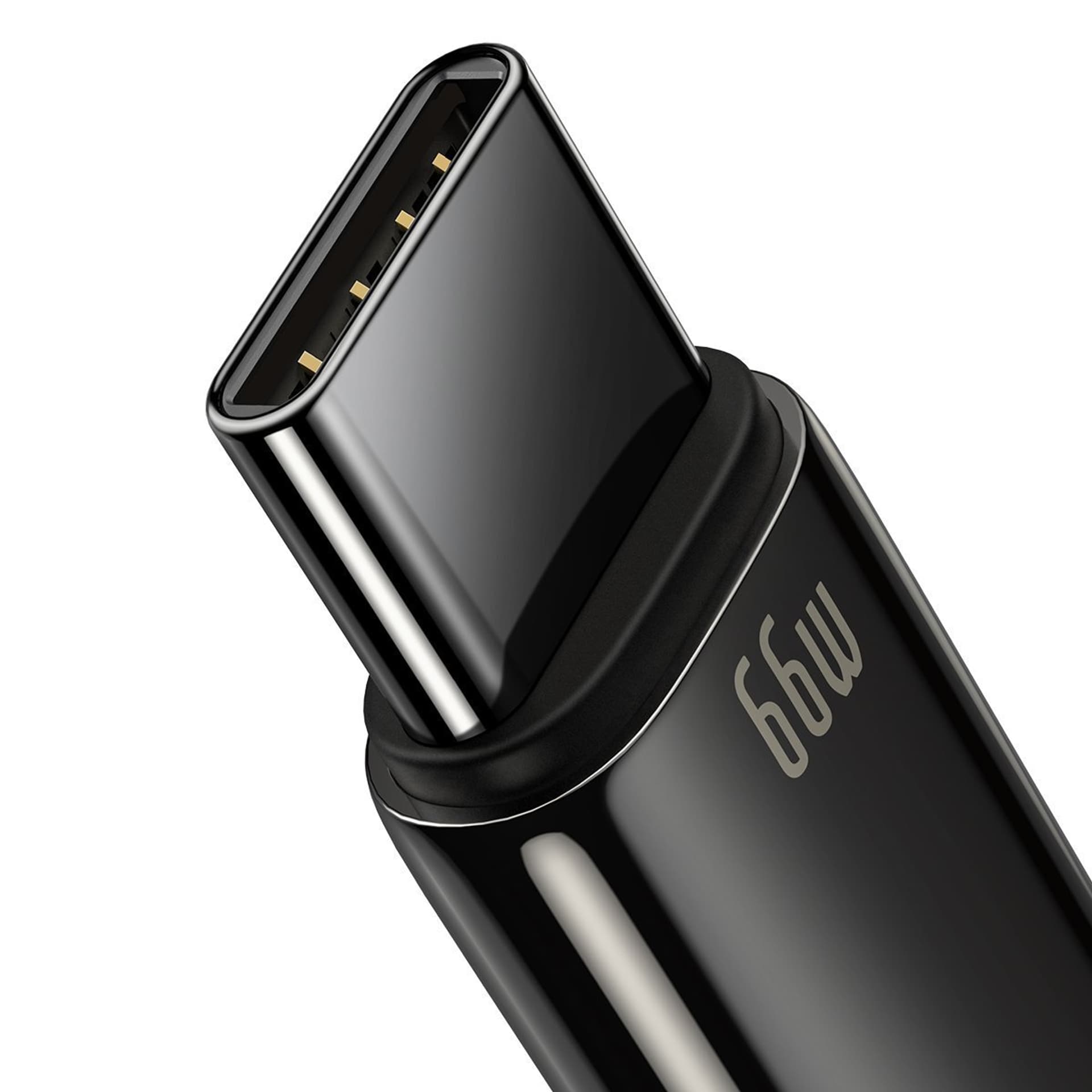 

Kabel USB do USB-C Baseus Tungsten Gold, 66W, 1m (czarny)