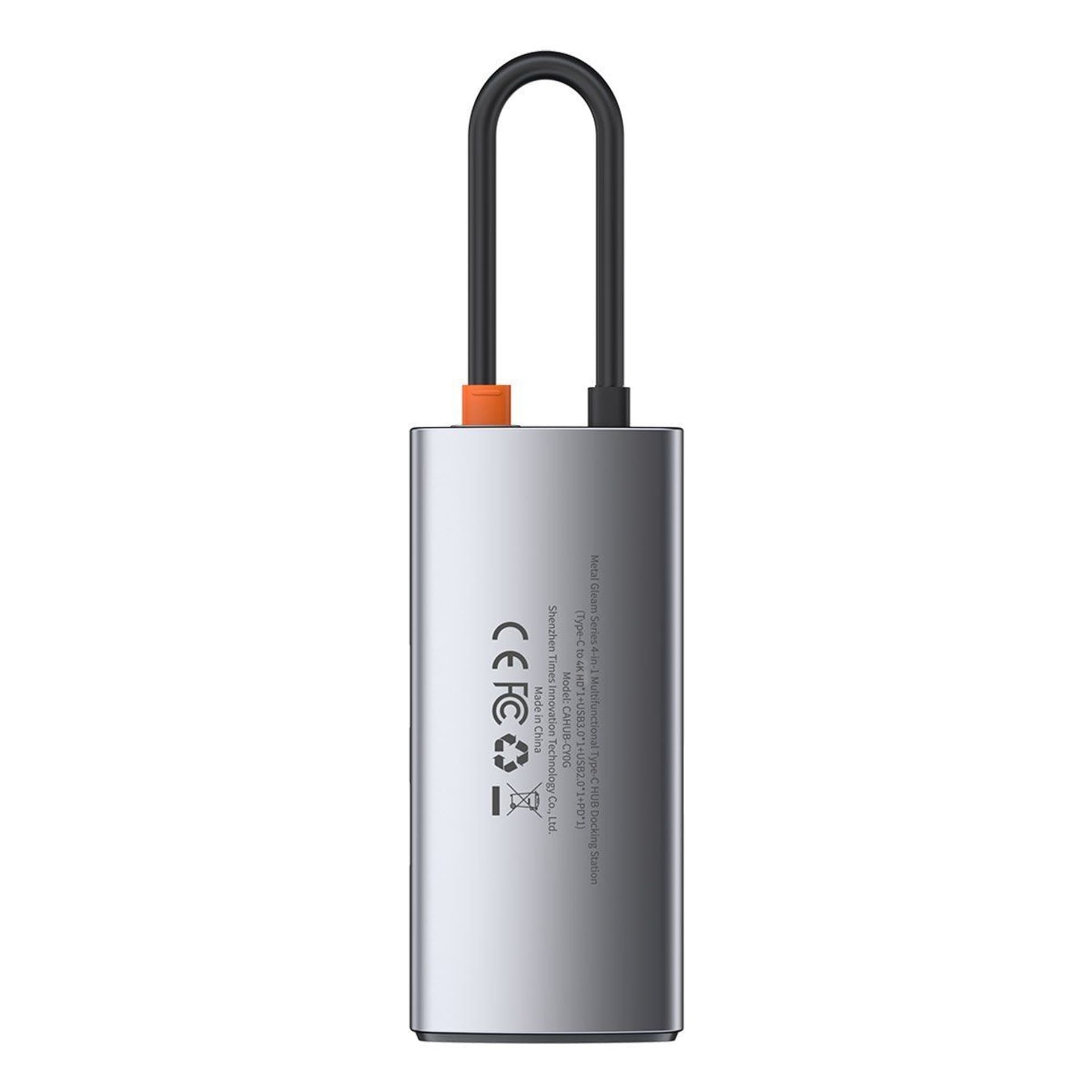 

Hub 4w1 Baseus Metal Gleam Series, USB-C do USB 3.0 + USB 2.0 + HDMI + USB-C PD