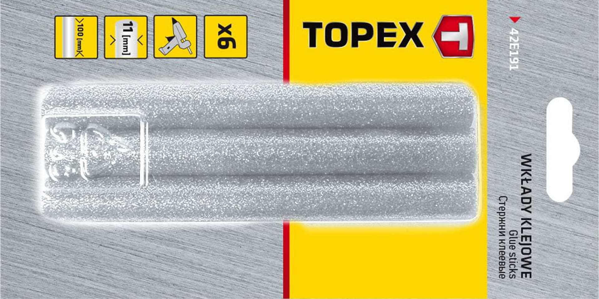 

Klej na gorąco 11mm brokat 6 sztuk Topex (srebrny)
