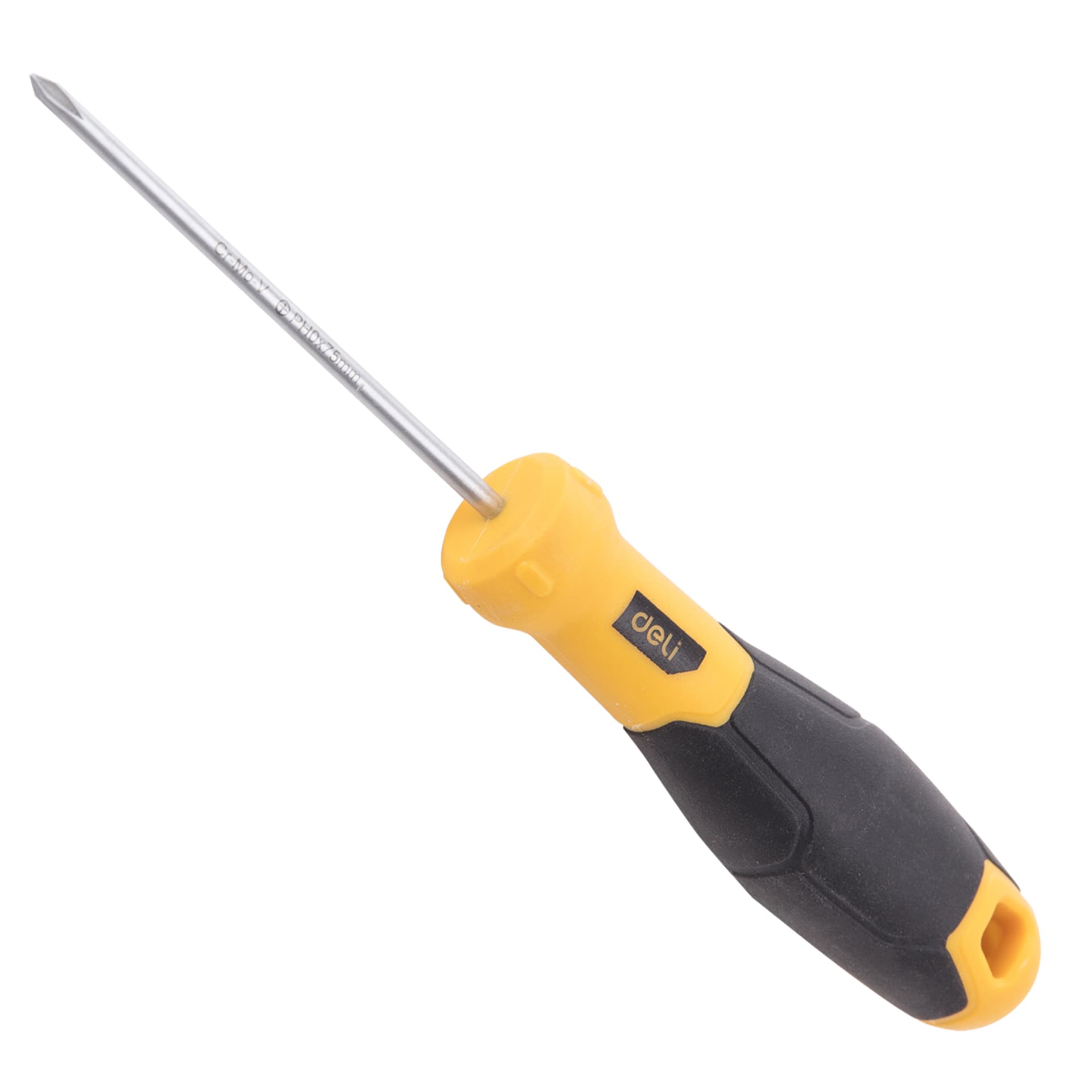 

Wkrętak krzyżakowy Deli Tools EDL633075, PH0x75mm (żółty)