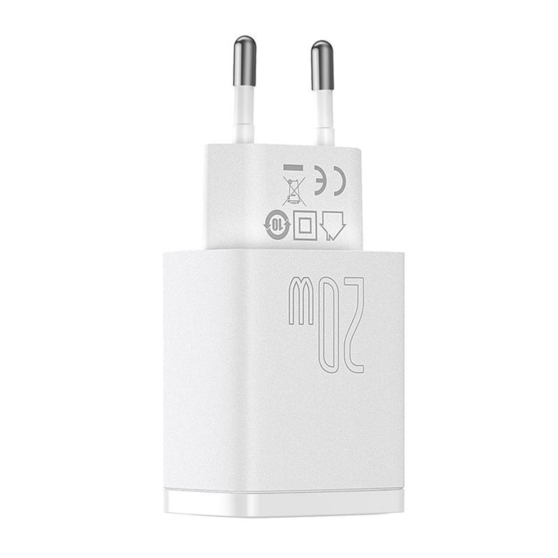 

Ładowarka sieciowa Baseus Compact Quick Charger, USB, USB-C, 20W (biała)