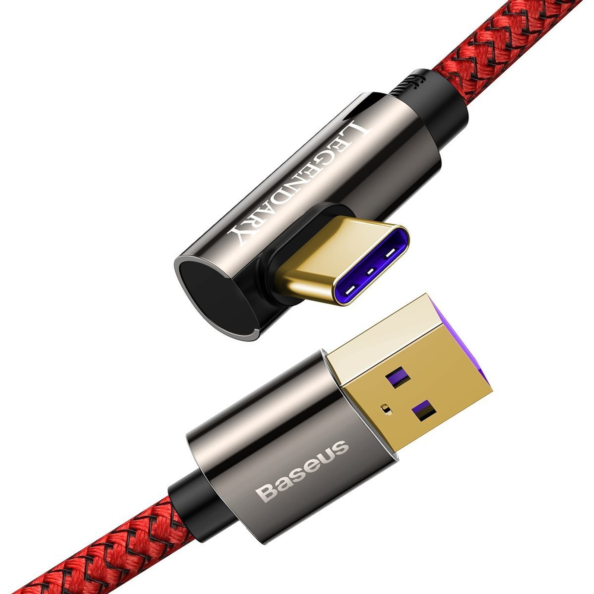 

Kabel USB do USB-C kątowy Baseus Legend Series, 66W, 2m (czerwony)