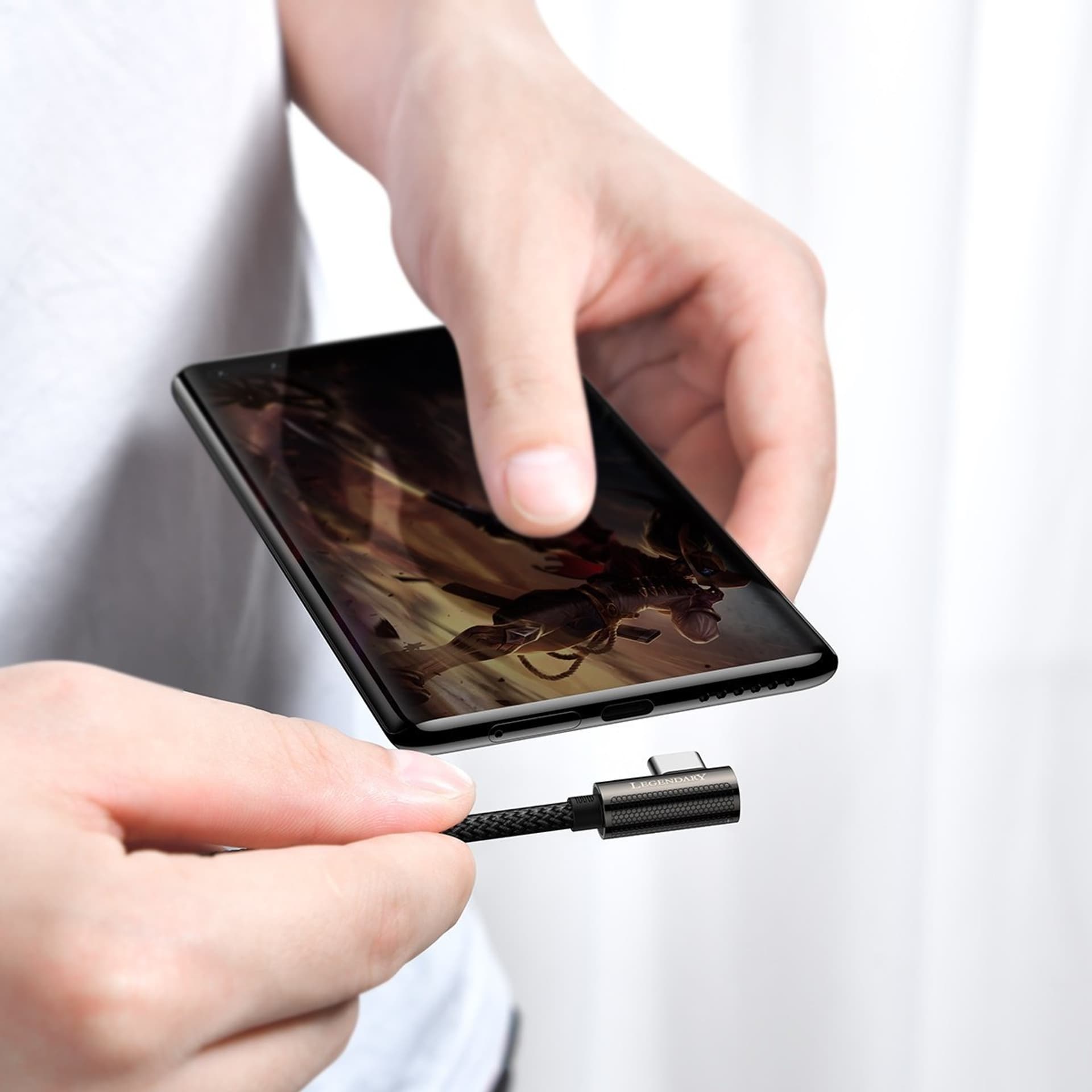 

Kabel USB-C do USB-C kątowy Baseus Legend Series, PD, 100W, 2m (czarny)