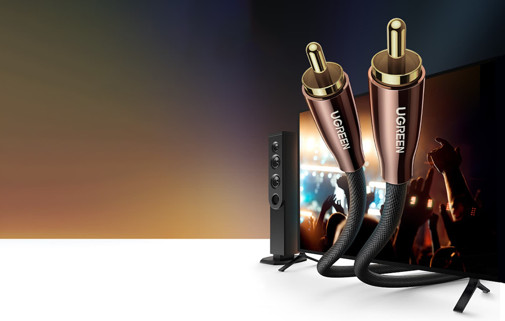 

UGREEN AV155 Kabel RCA (Cinch) męsko-męski, 2m (czarny)