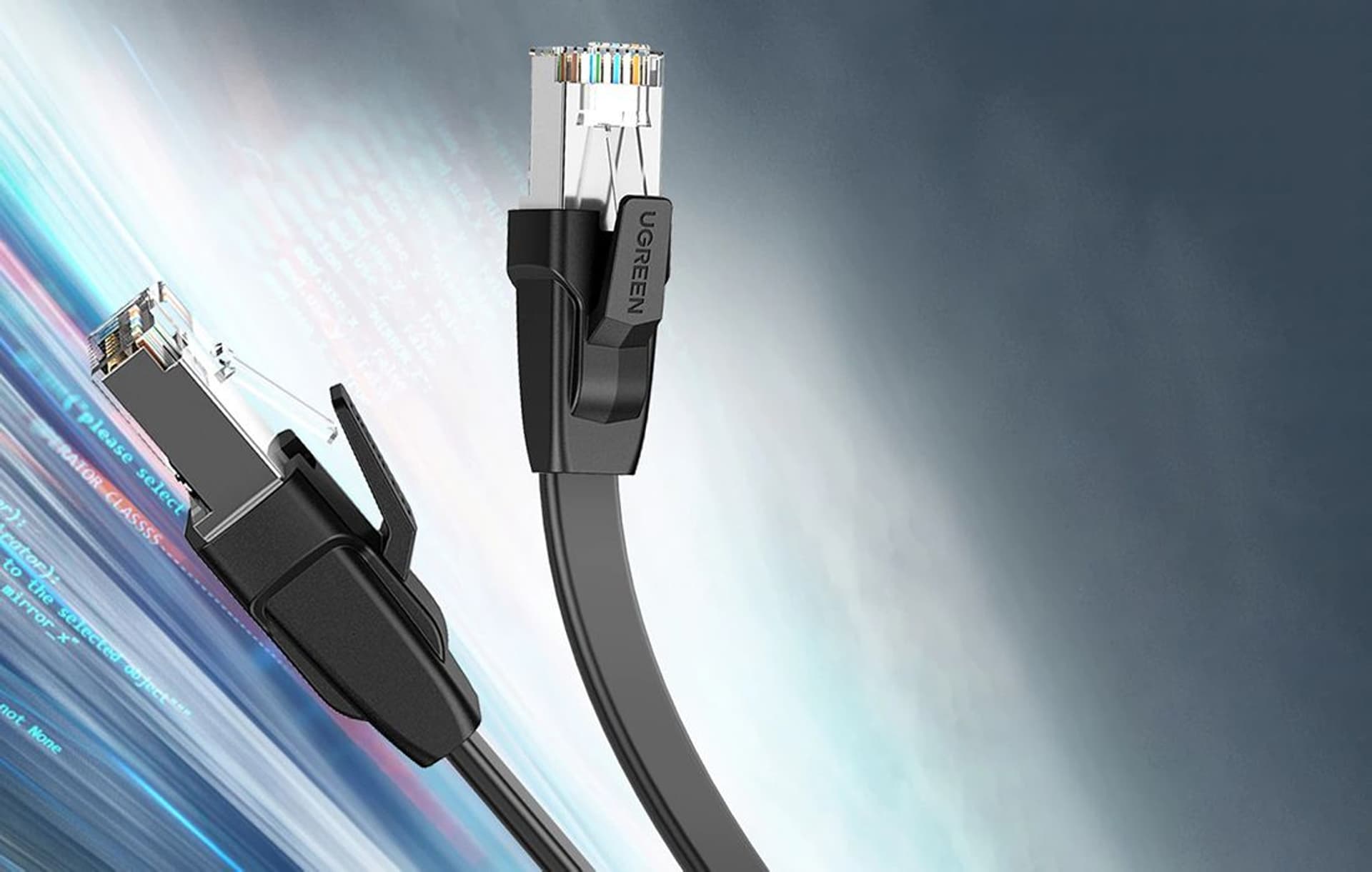 

UGREEN NW134 Płaski kabel sieciowy z metalowymi wtyczkami, Ethernet RJ45, Cat.8, U/FTP, 3m (czarny)