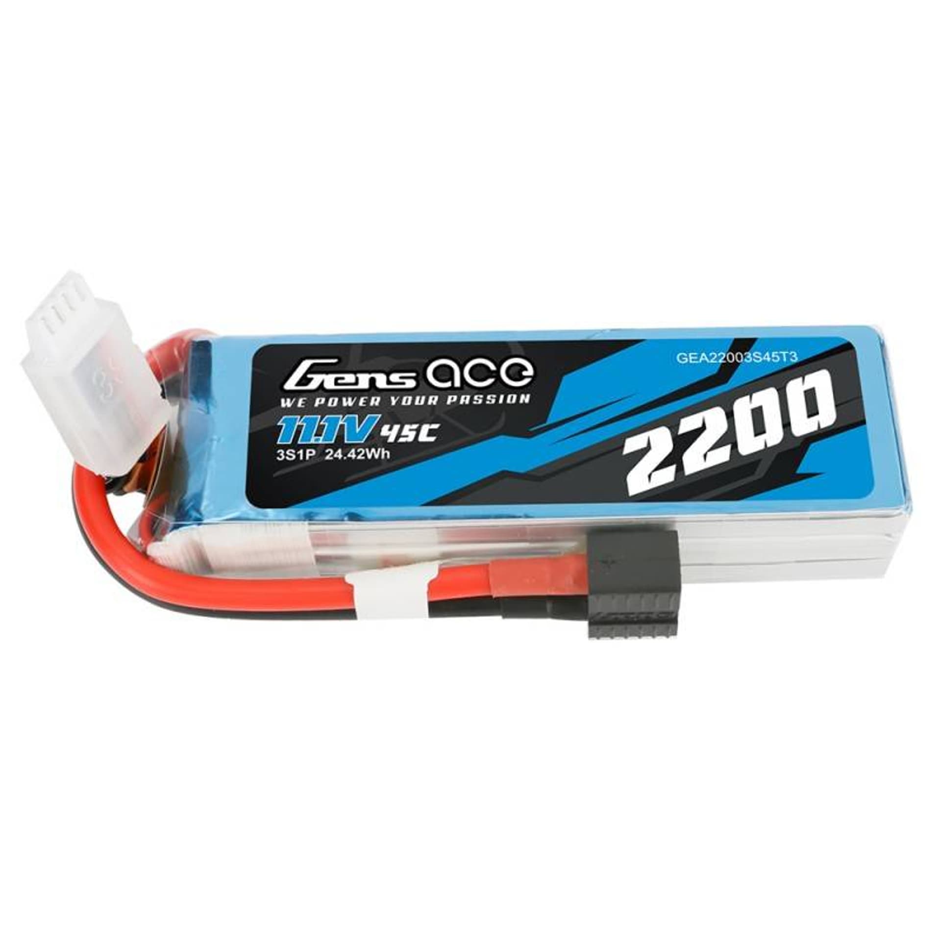 

2200mAh 11.1V 45C Gens Ace EC3/XT60/T-dean