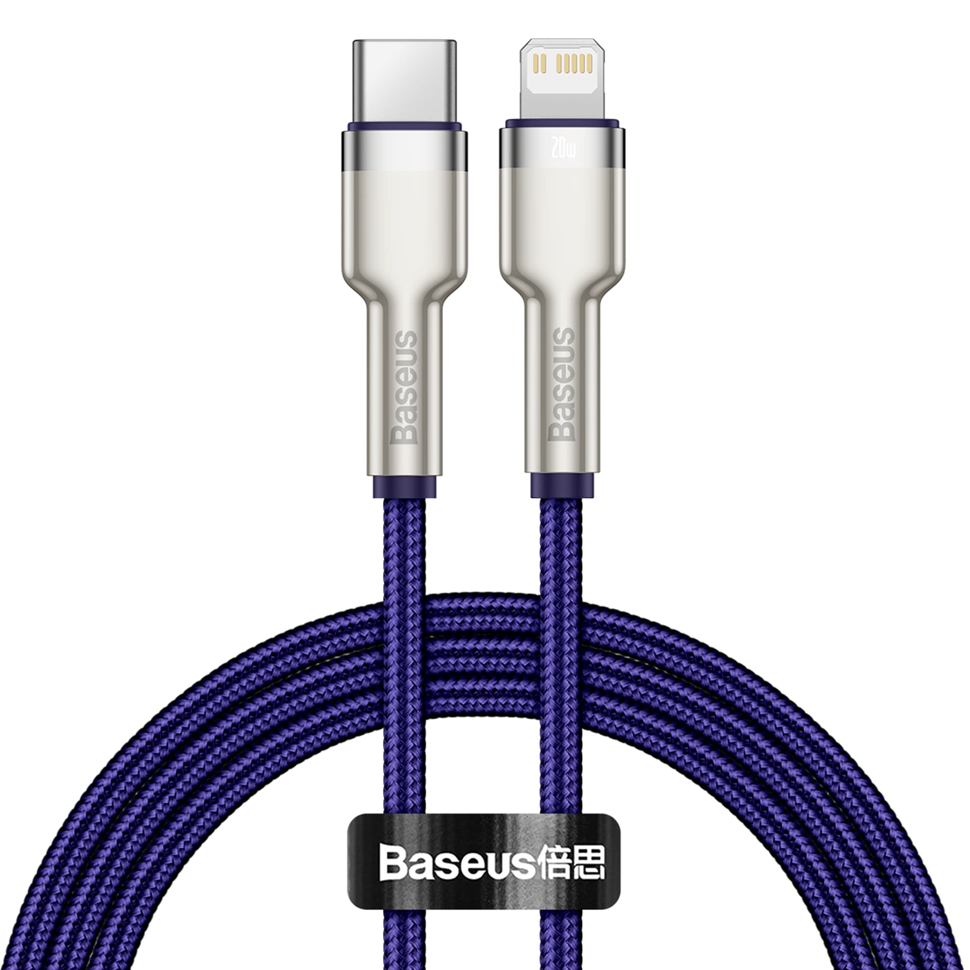 

Kabel USB-C do Lightning Baseus Cafule, PD, 20W, 1m (fioletowy)