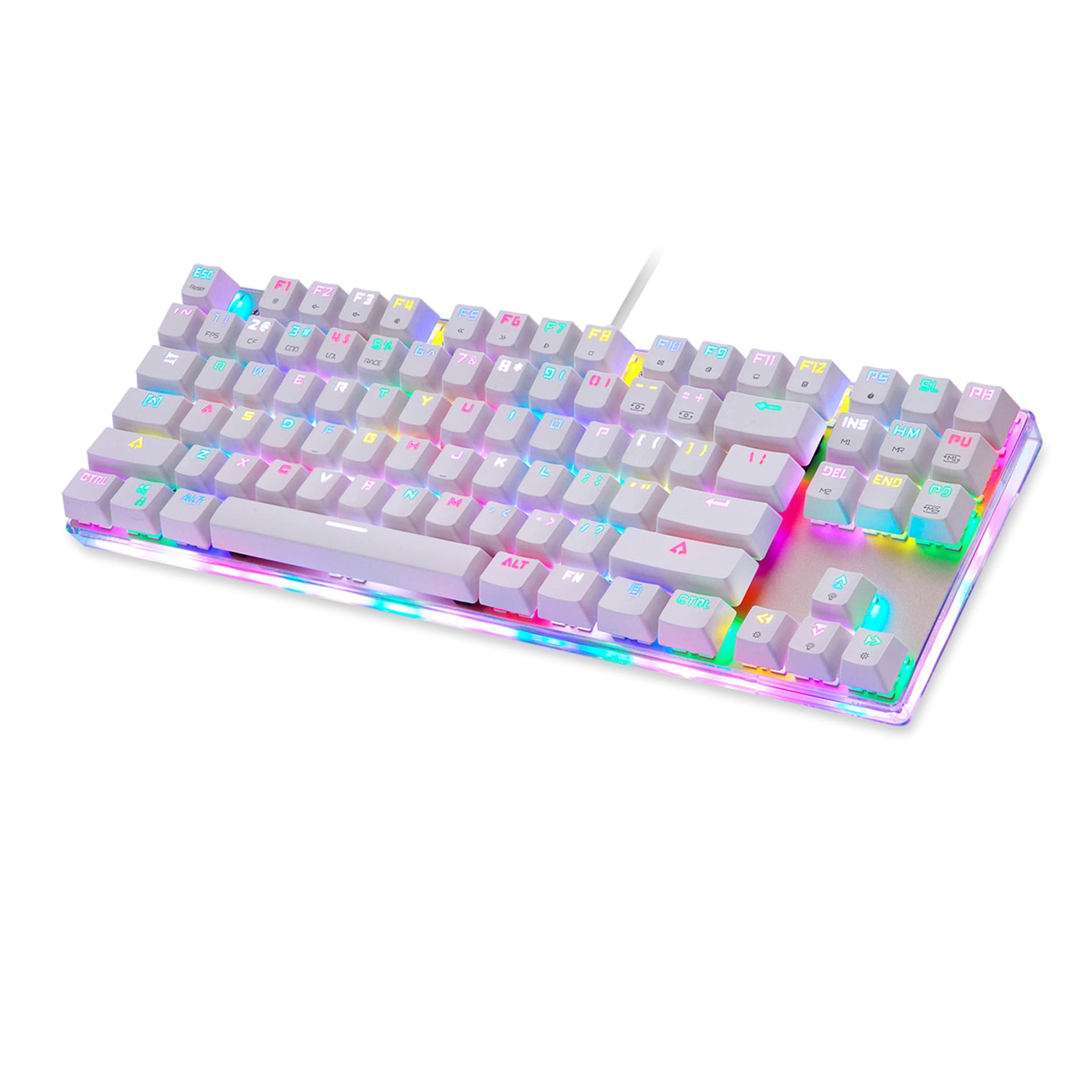 

Klawiatura mechaniczna gamingowa Motospeed K87S RGB (biała)