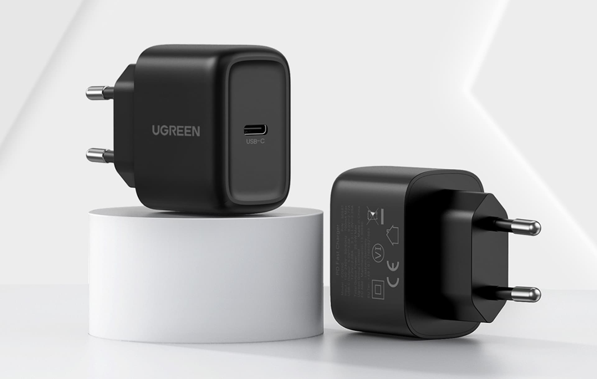 

Ładowarka sieciowa UGREEN CD250, 25W, USB-C (czarny) + kabel USB-C do USB-C, 2m (czarny)