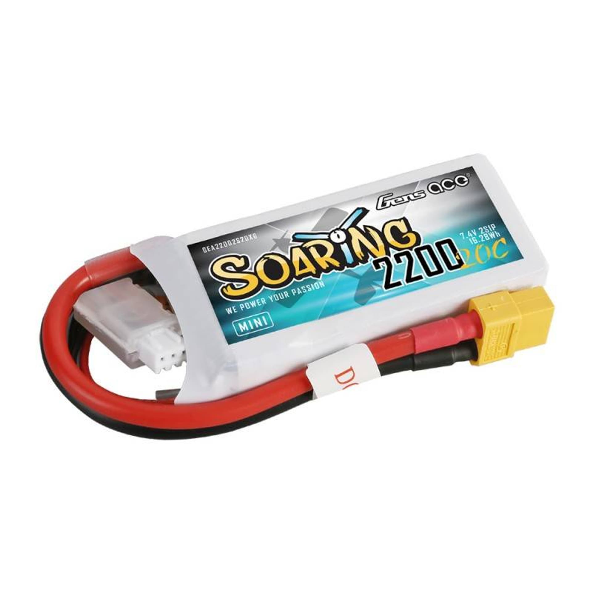 

Akumulator GensAce Soaring Mini LiPo 2200mAh 7.4V 20C 2S1P