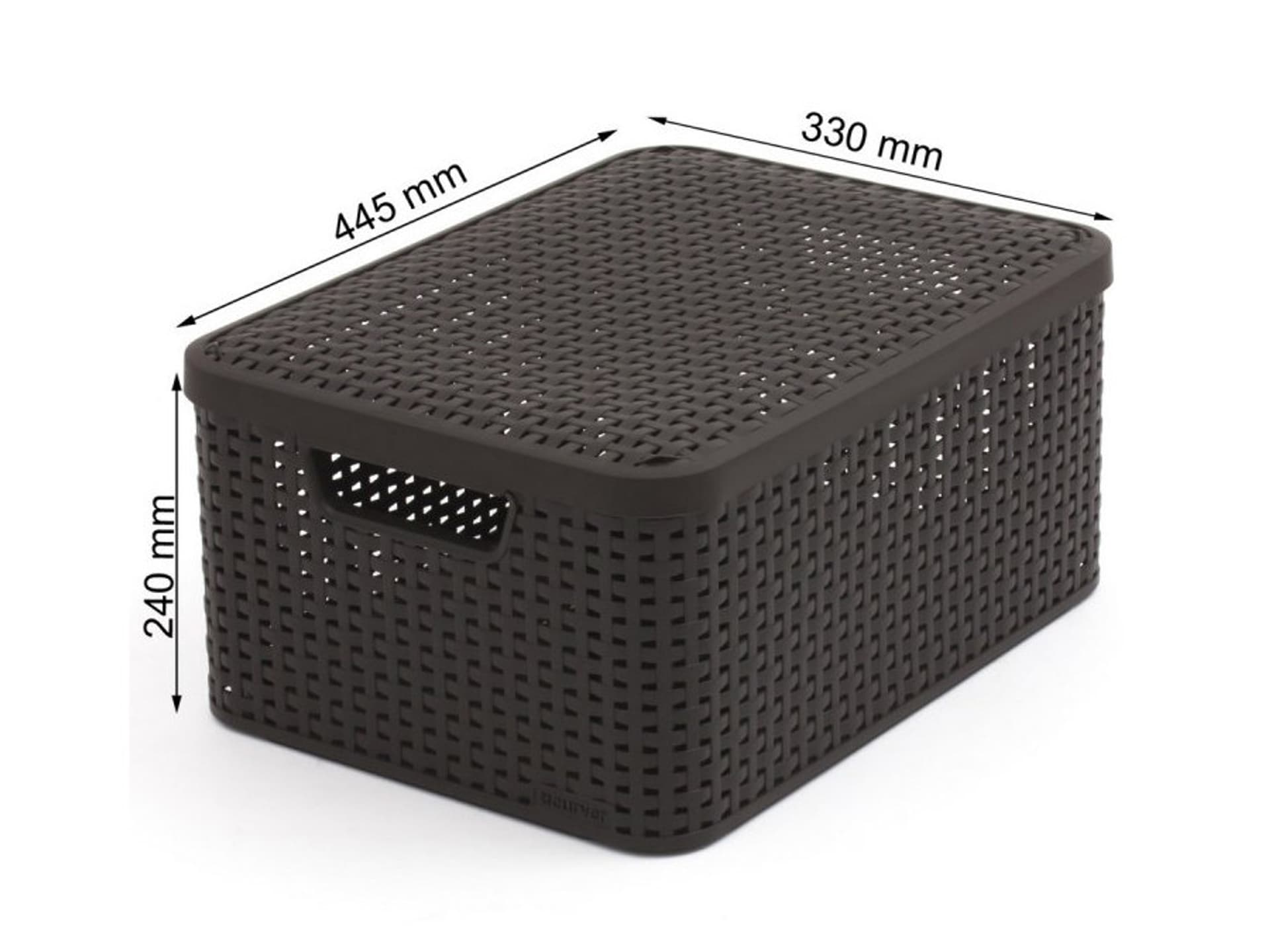 

Koszyk z pokrywą Curver Rattan Style L ciemny brąz